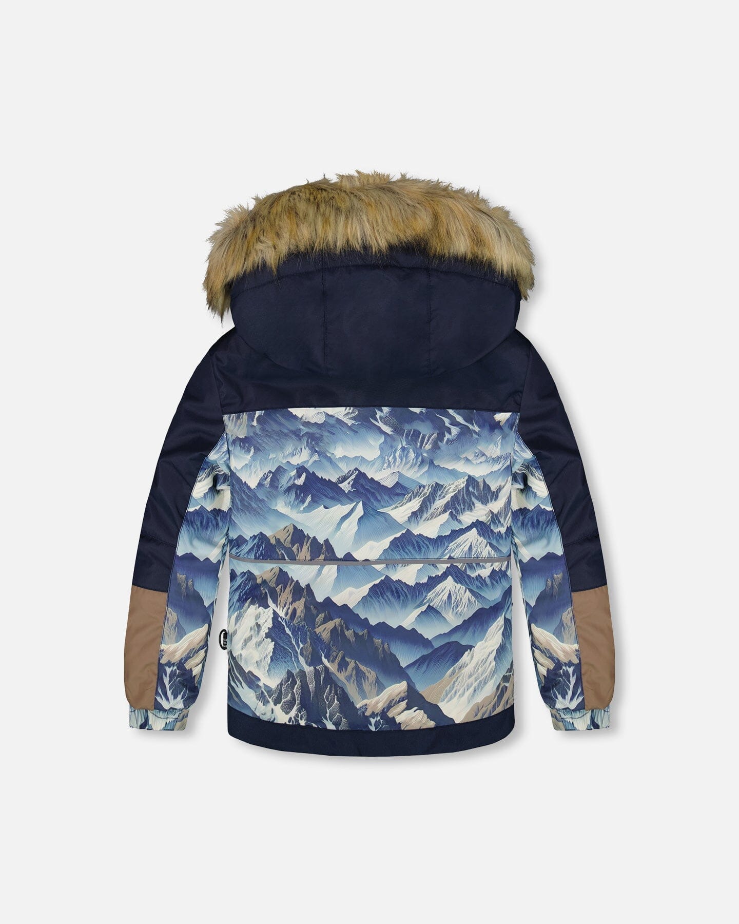 Two-Piece Play Snowsuit With Printed Colorblocked Jacket Navy Blue