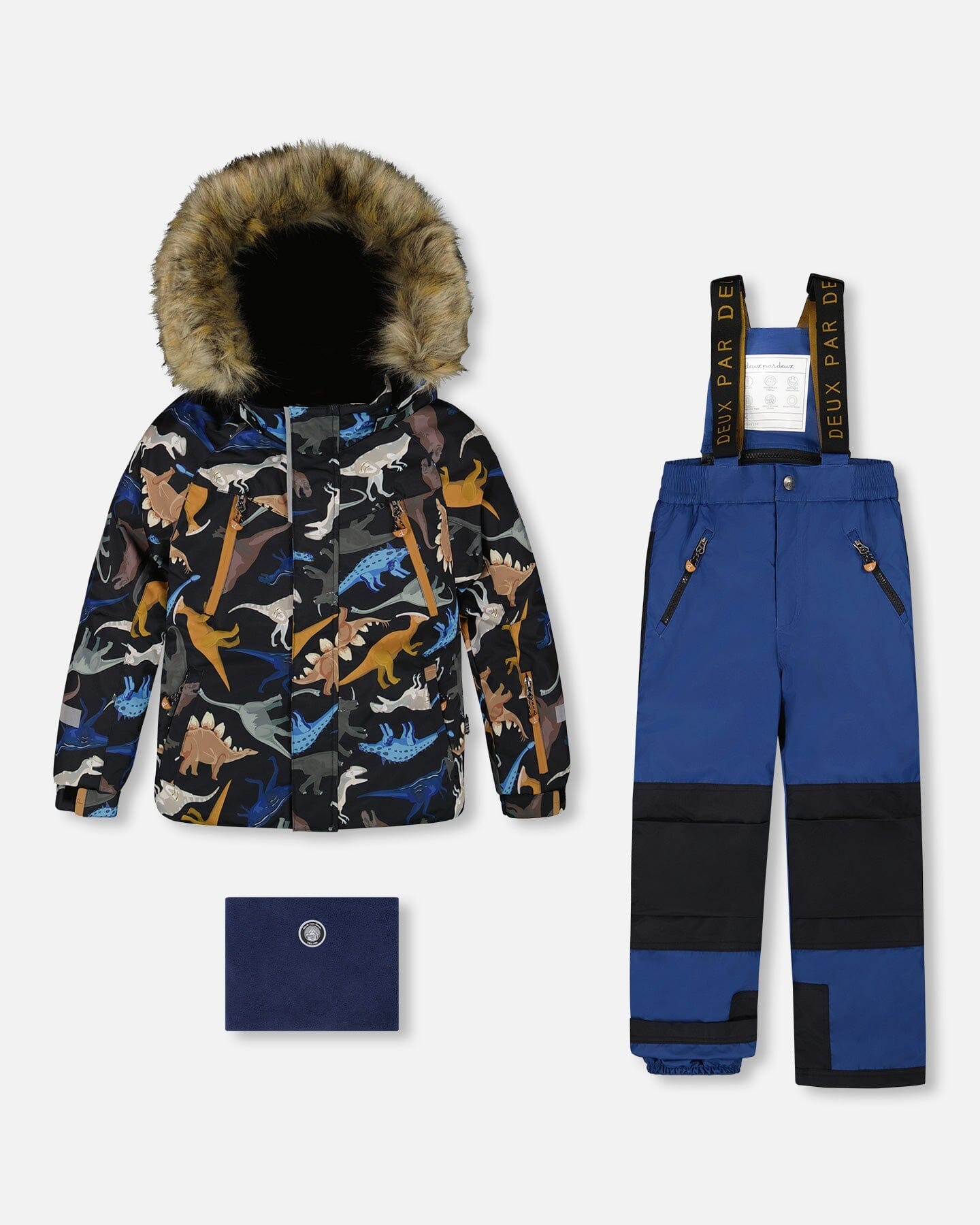 Two-Piece Play Snowsuit With Printed Dinosaurs Jacket Navy Blue