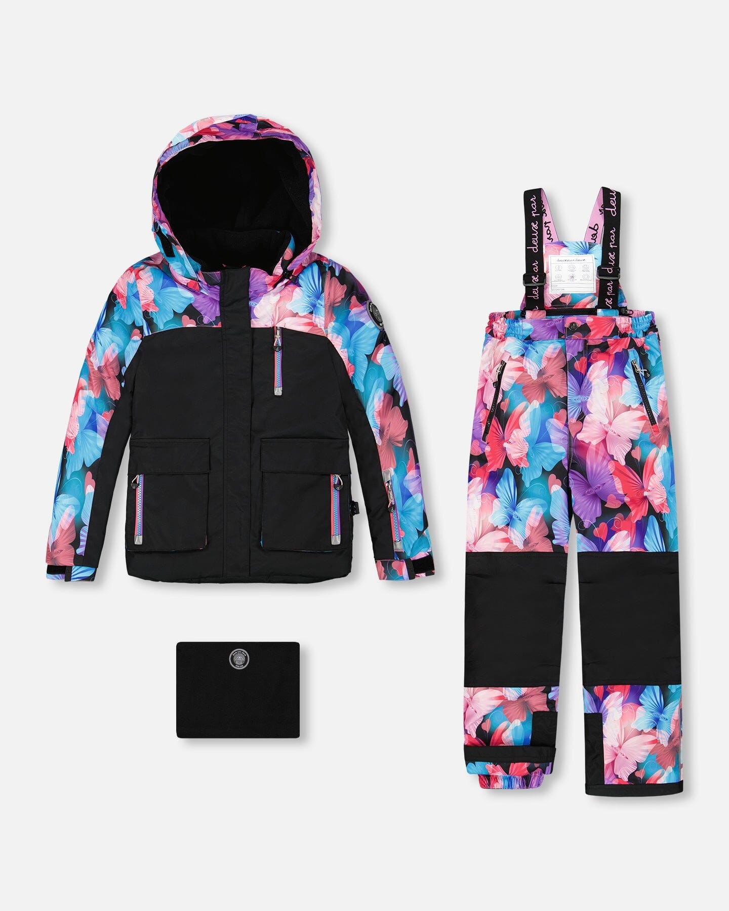 Two-Piece Play Snowsuit Black Butterfly Print