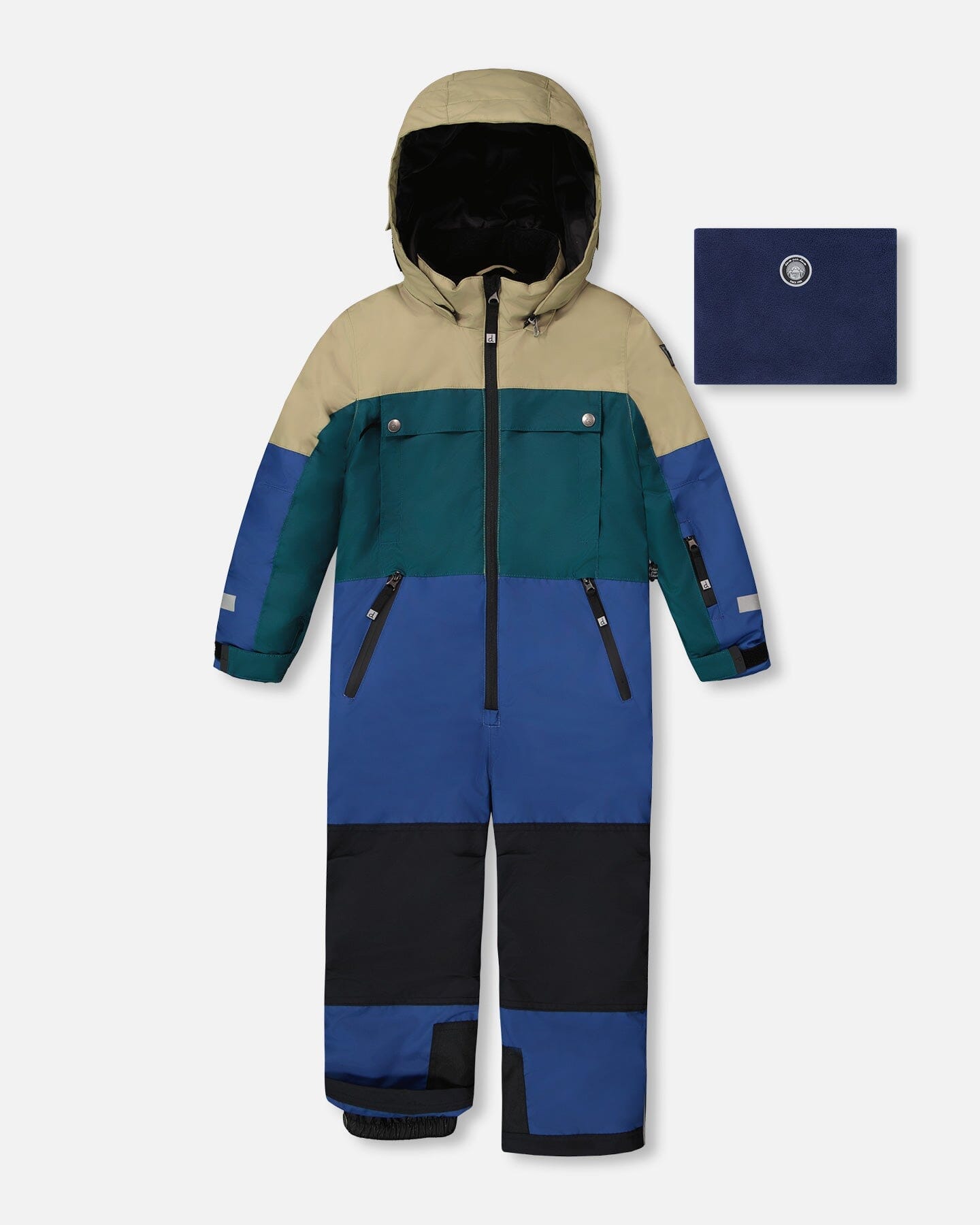 One-Piece Teknik Snowsuit Colorblocked Navy Blue