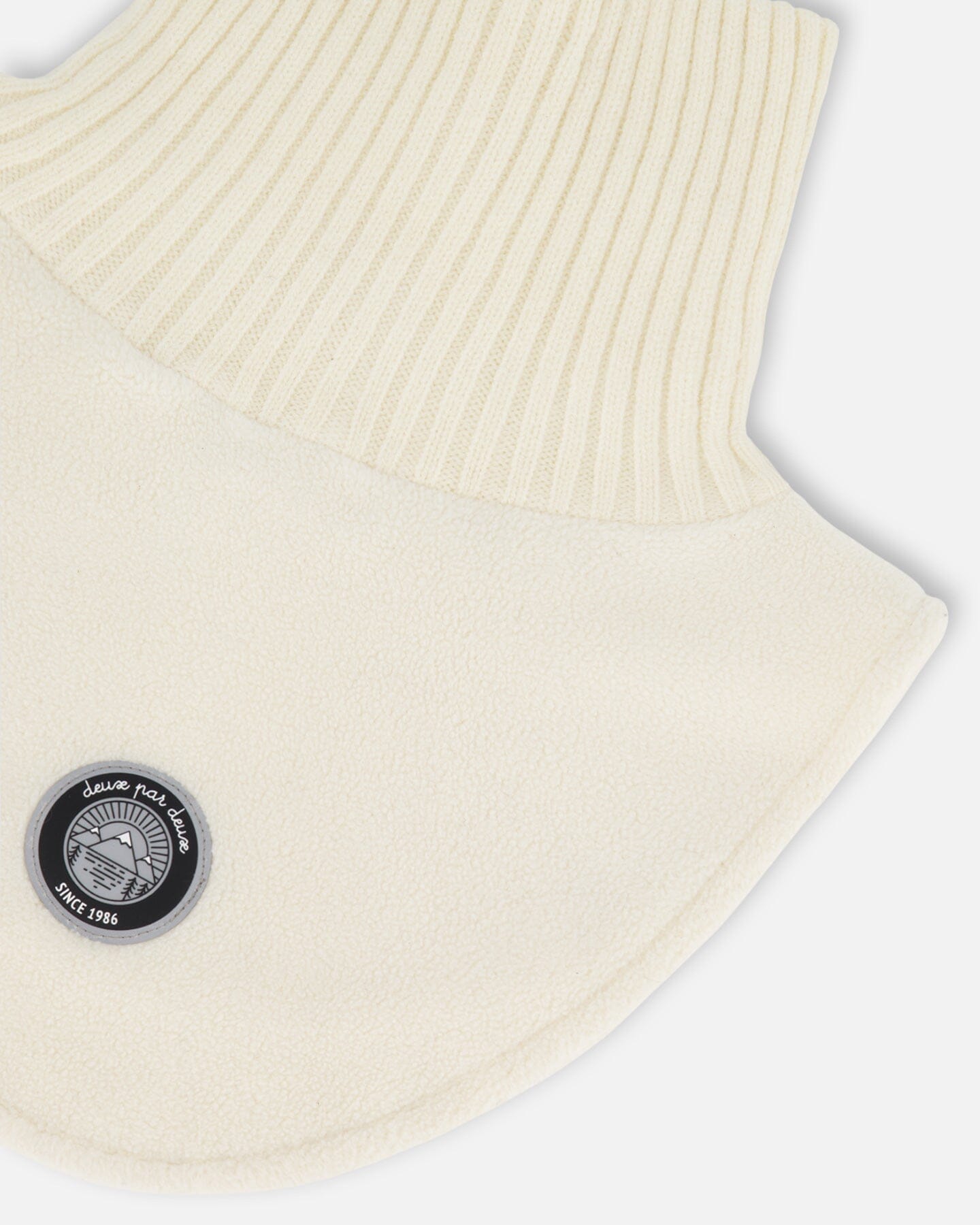 Polar Fleece And Knit Neckwarmer Off-White
