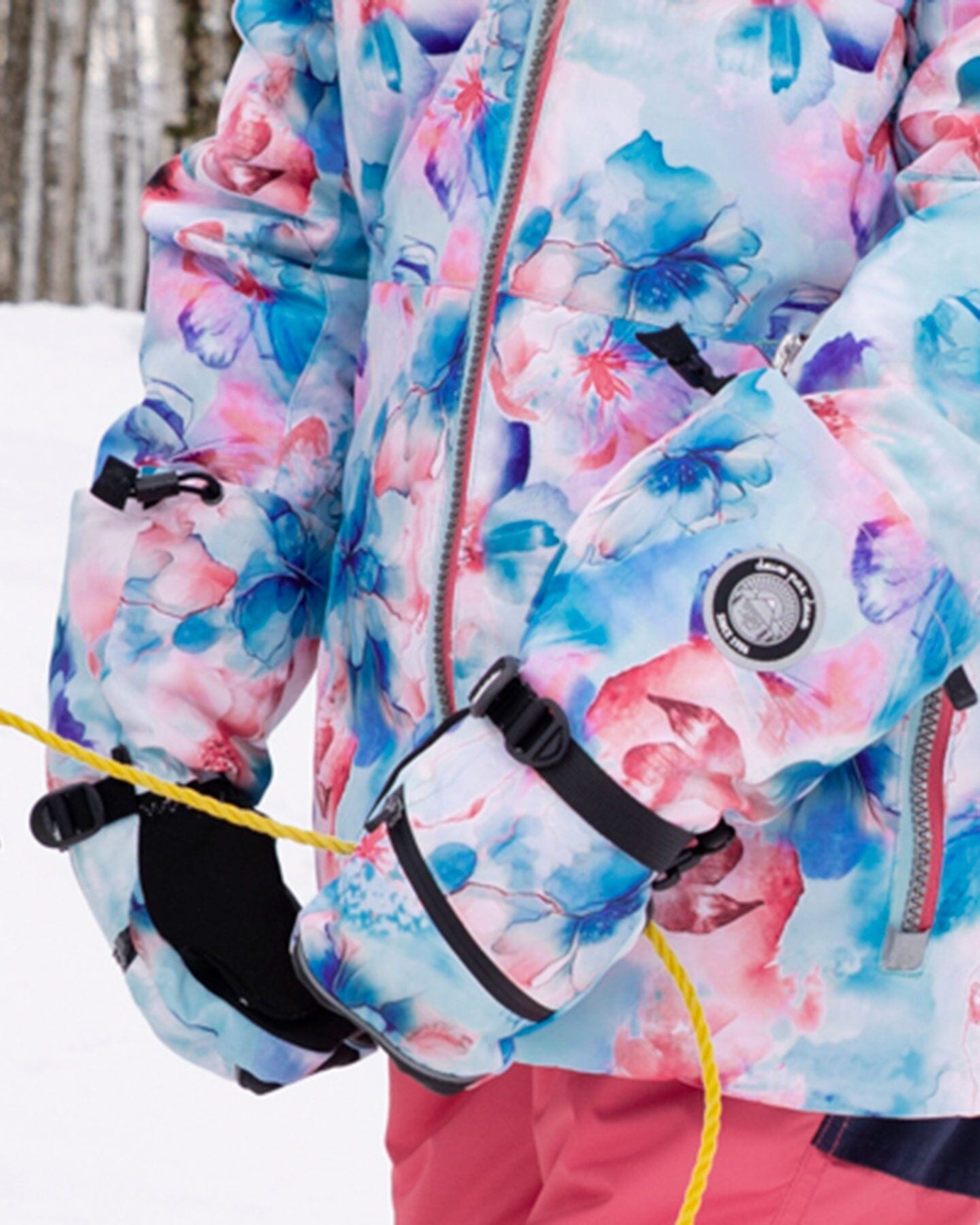 Winter Mittens Teknik Blue Flower Print