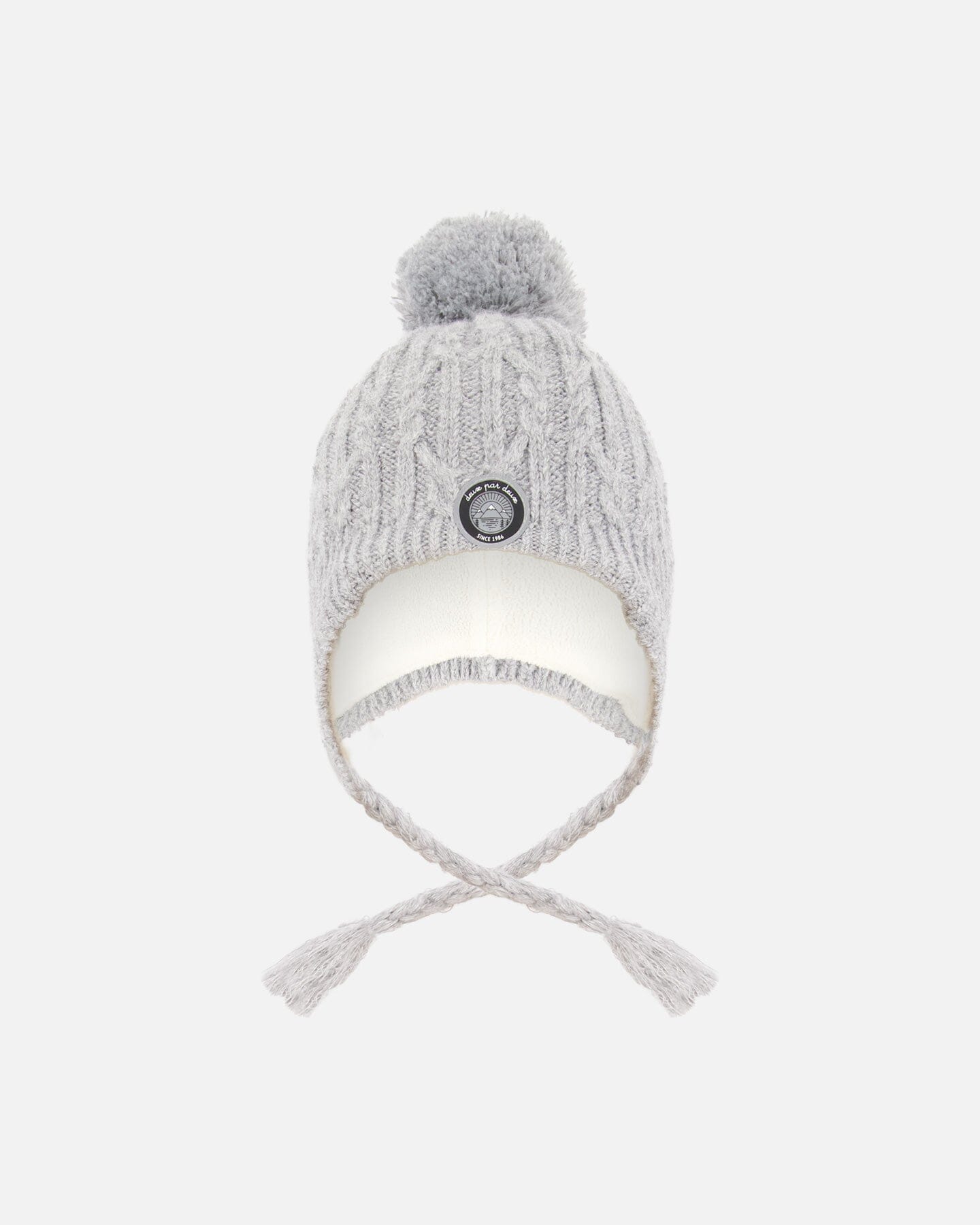 Lined Winter Hat With Pompom Heather Gray