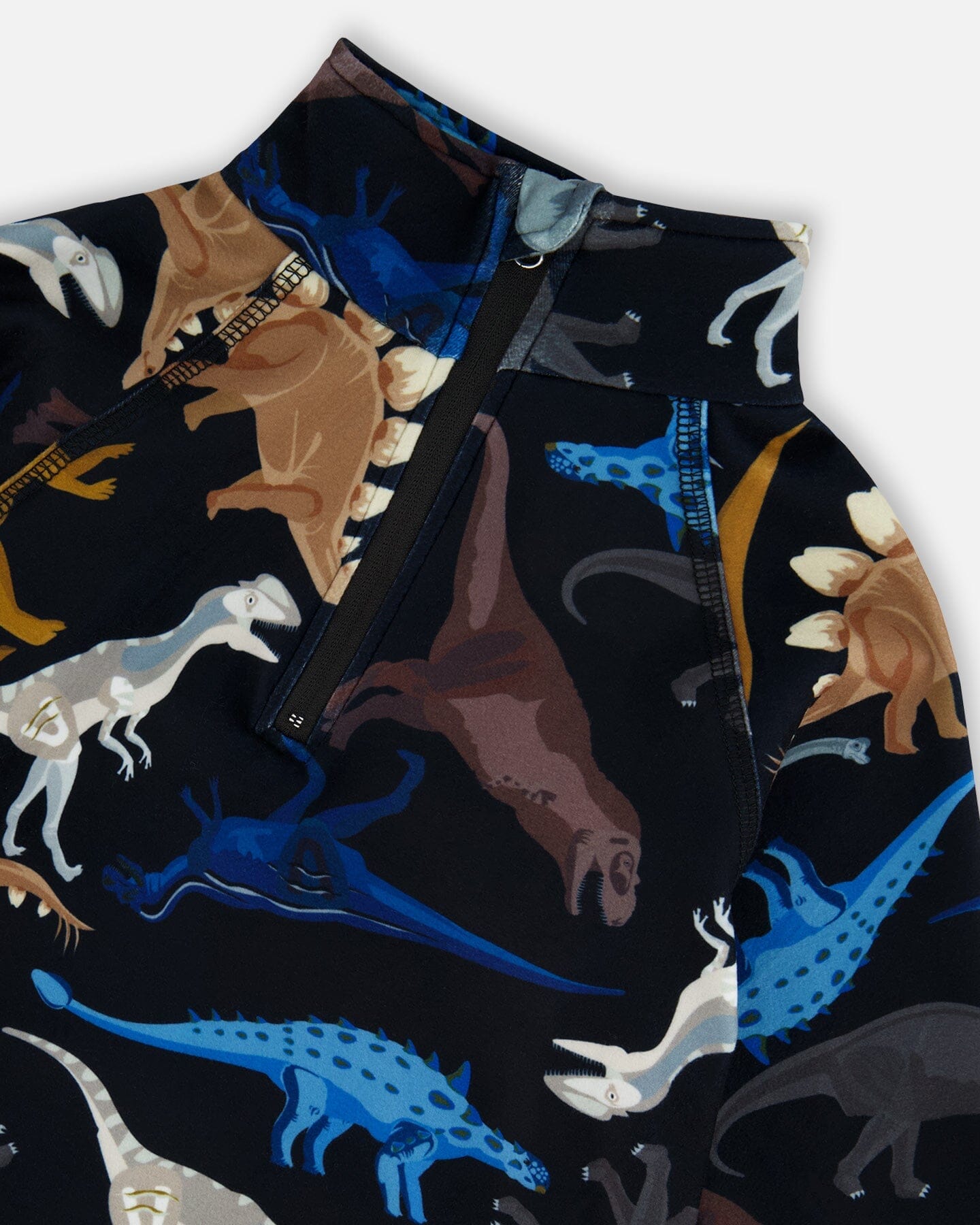 Two-Piece Thermal Underwear Seat Black Dinosaur Print