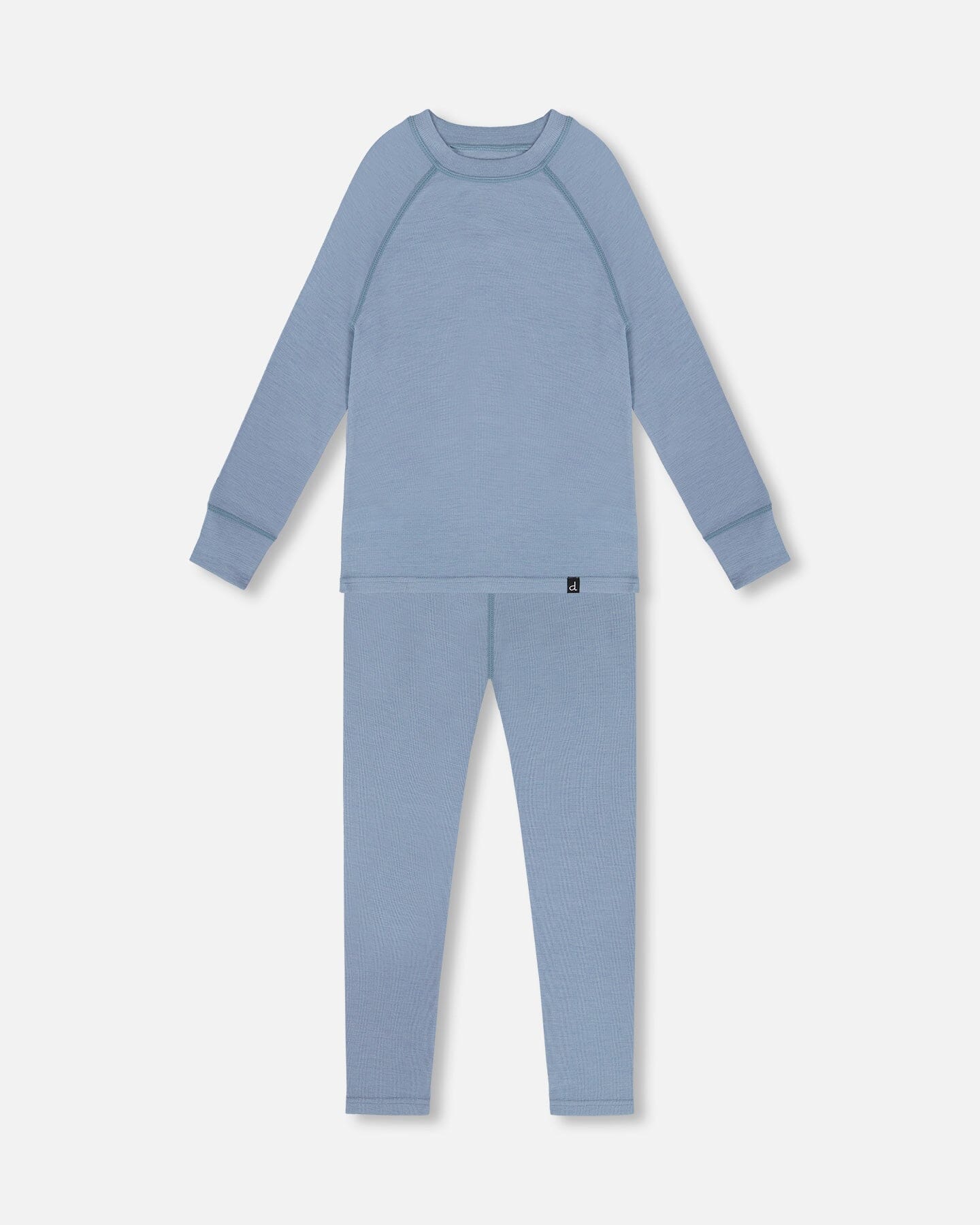 Merino Wool Base Layer Set Blue Gray