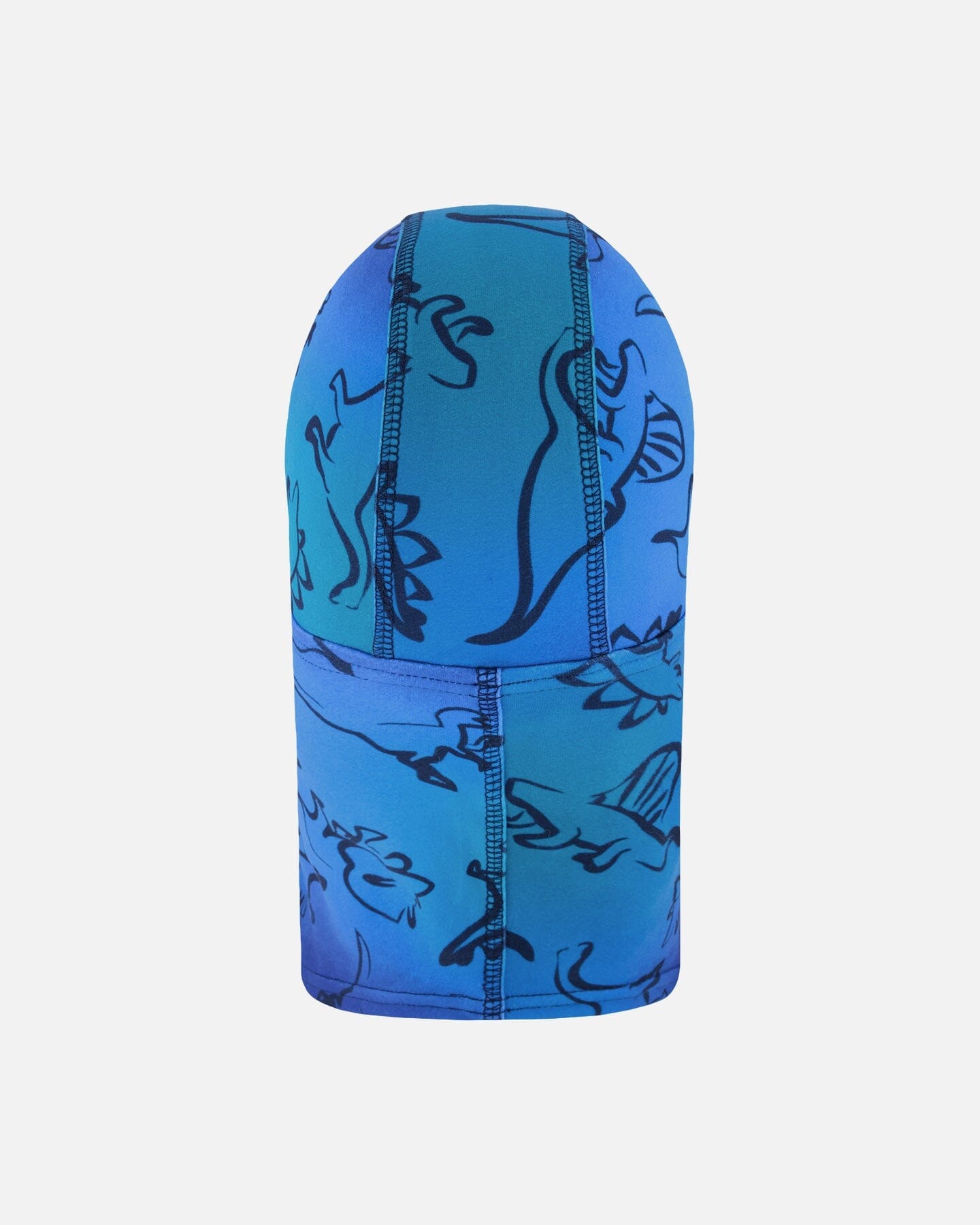 Brushed Jersey Balaclava Blue Gradient Dinosaur Print