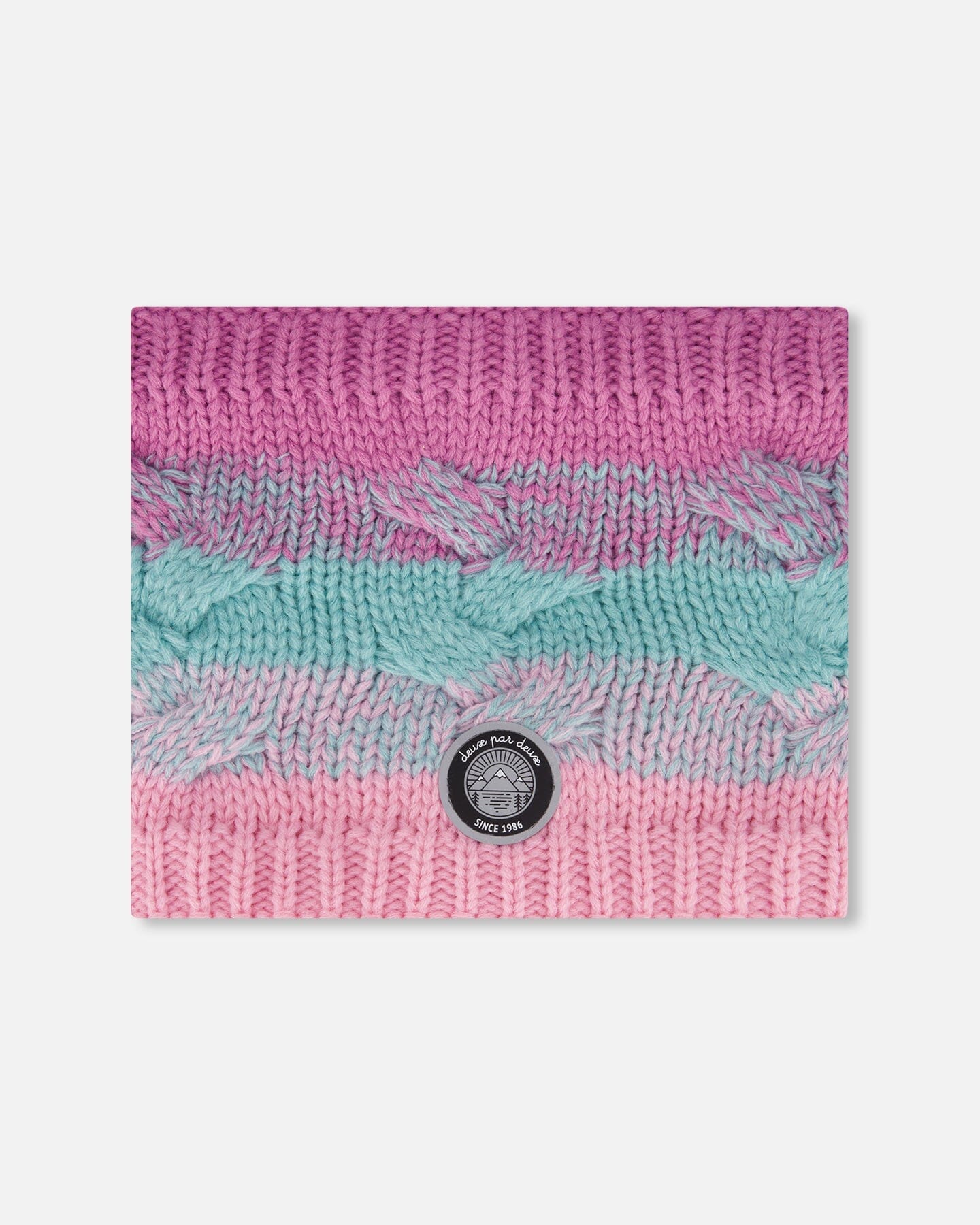 Lined Knit Neckwarmer Pink, Orange And Turquoise