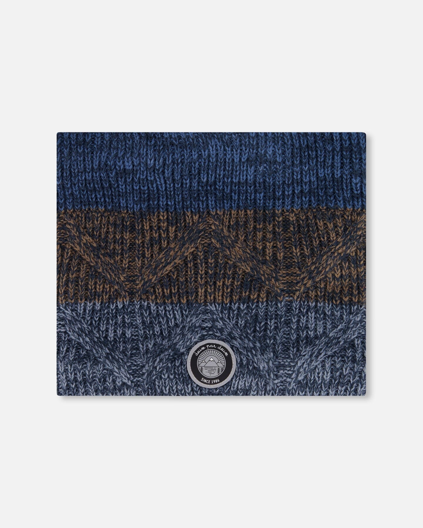 Lined Knit Neckwarmer Taupe And Navy