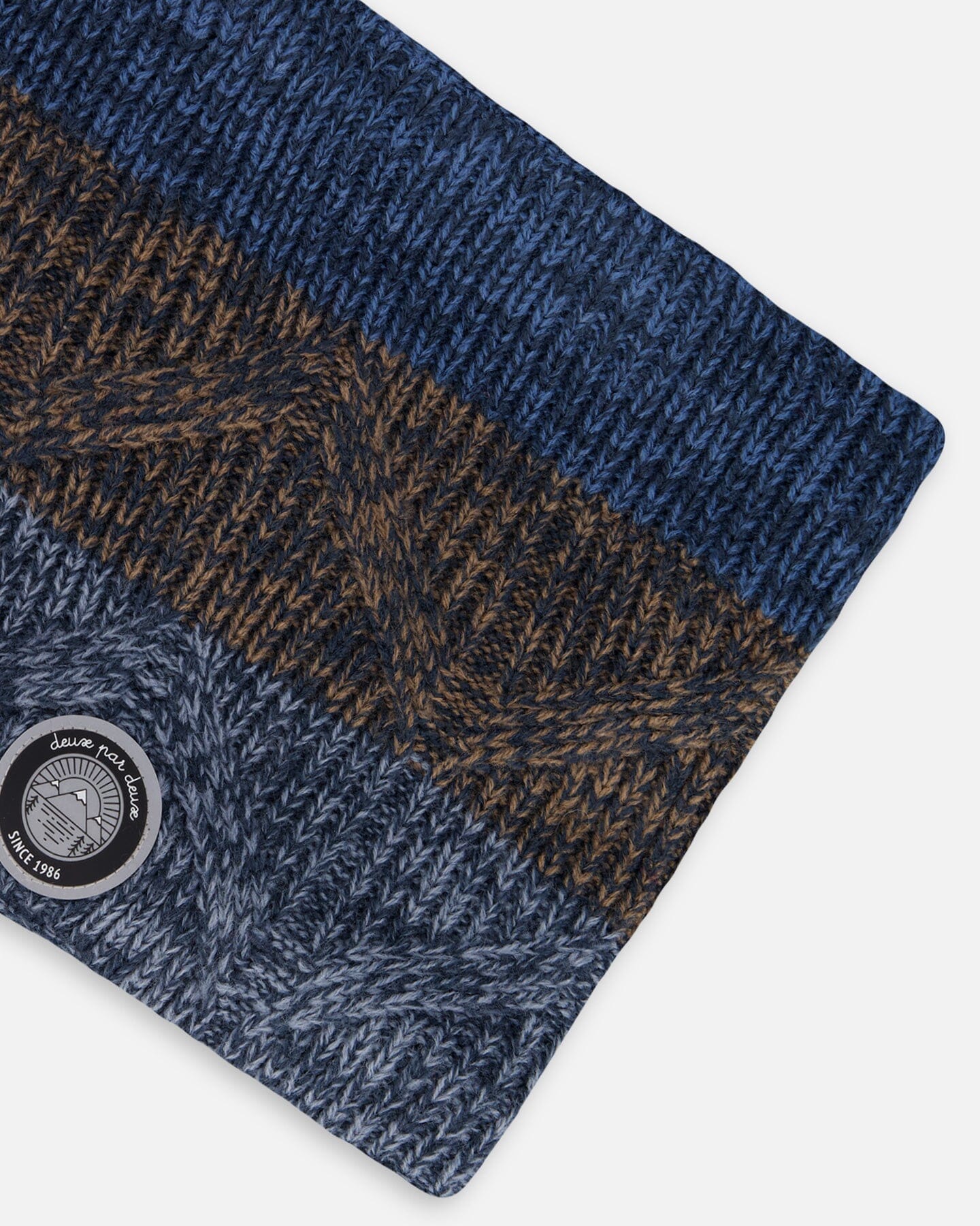 Lined Knit Neckwarmer Taupe And Navy