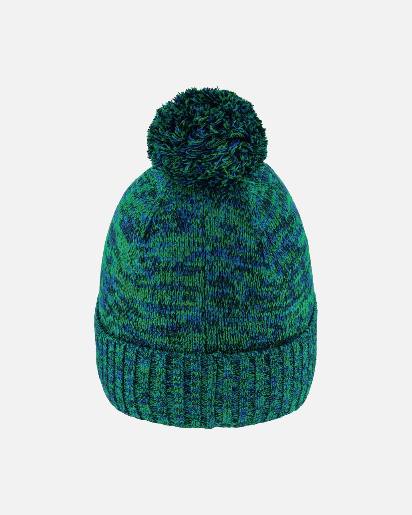 Lined Knit Pompom Hat Green And Blue