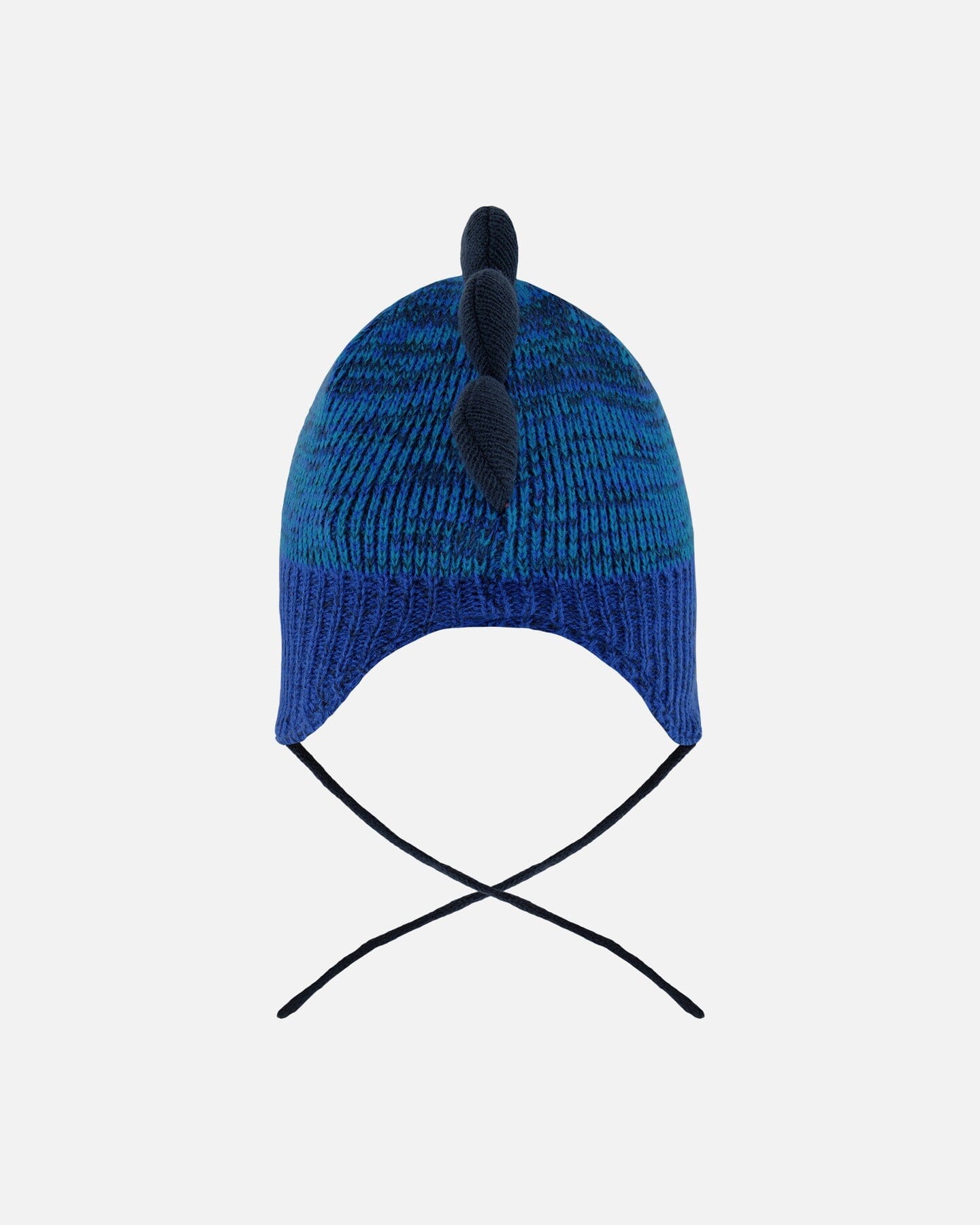 Lined Dino Peruvian Knit Winter Hat With Pompom Blue