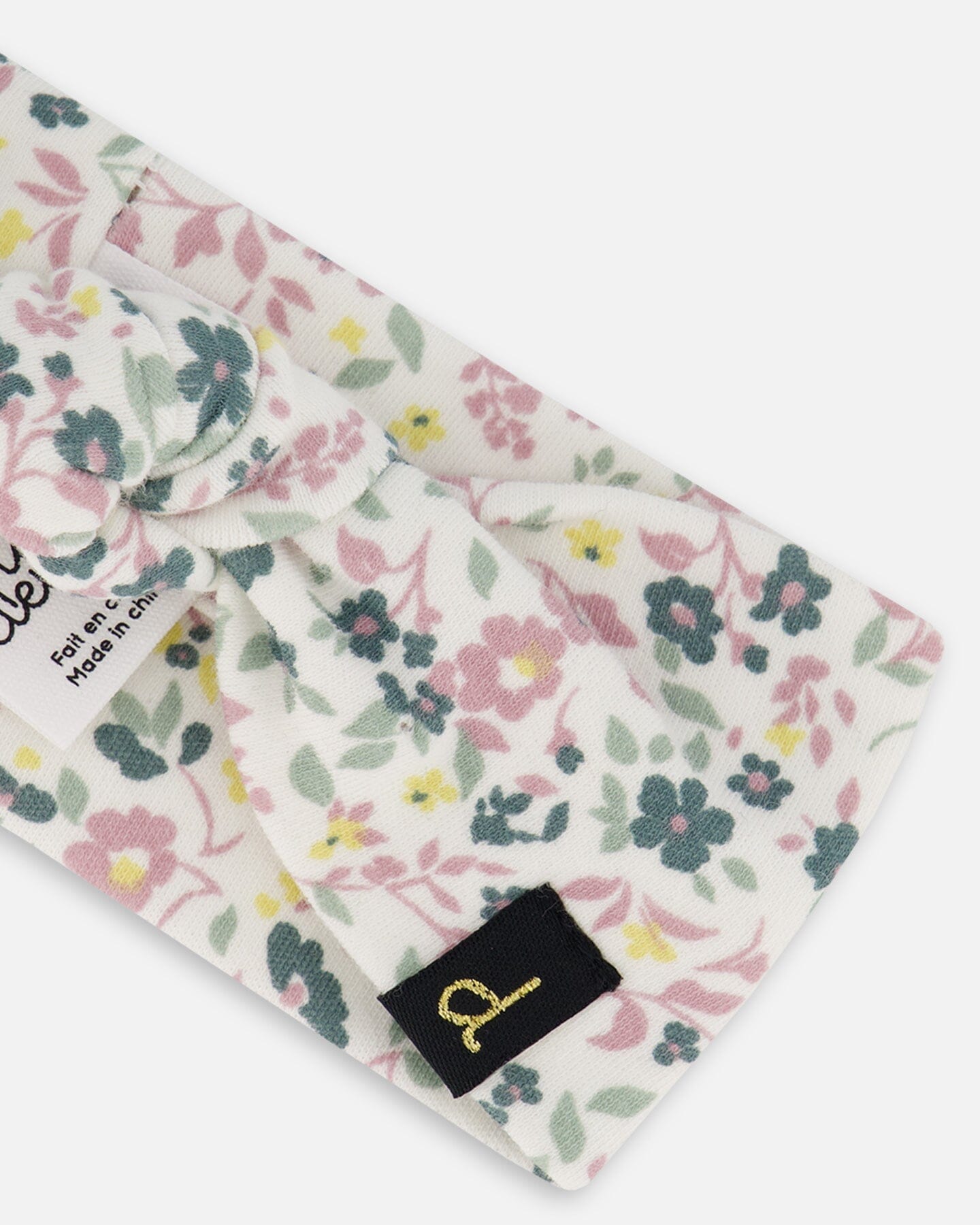 Organic Cotton Headband Off-White Floral