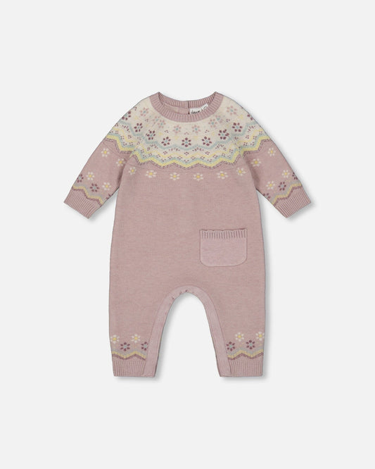 Jacquard Knitted Romper Keepsake Lilac