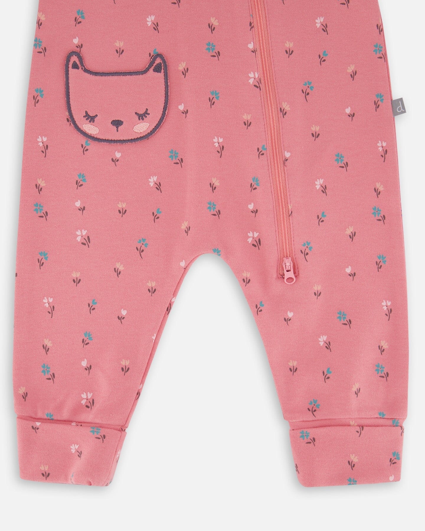 Organic Cotton Zipped Romper Pink Floral