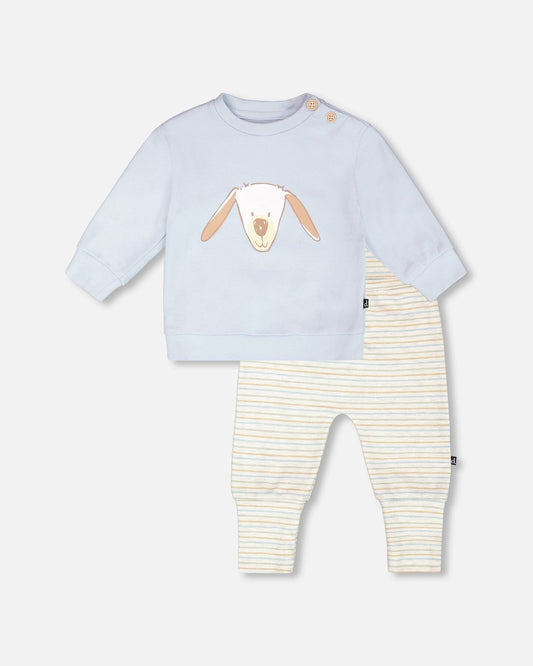 Organic Cotton Pant And Top Set Light Blue