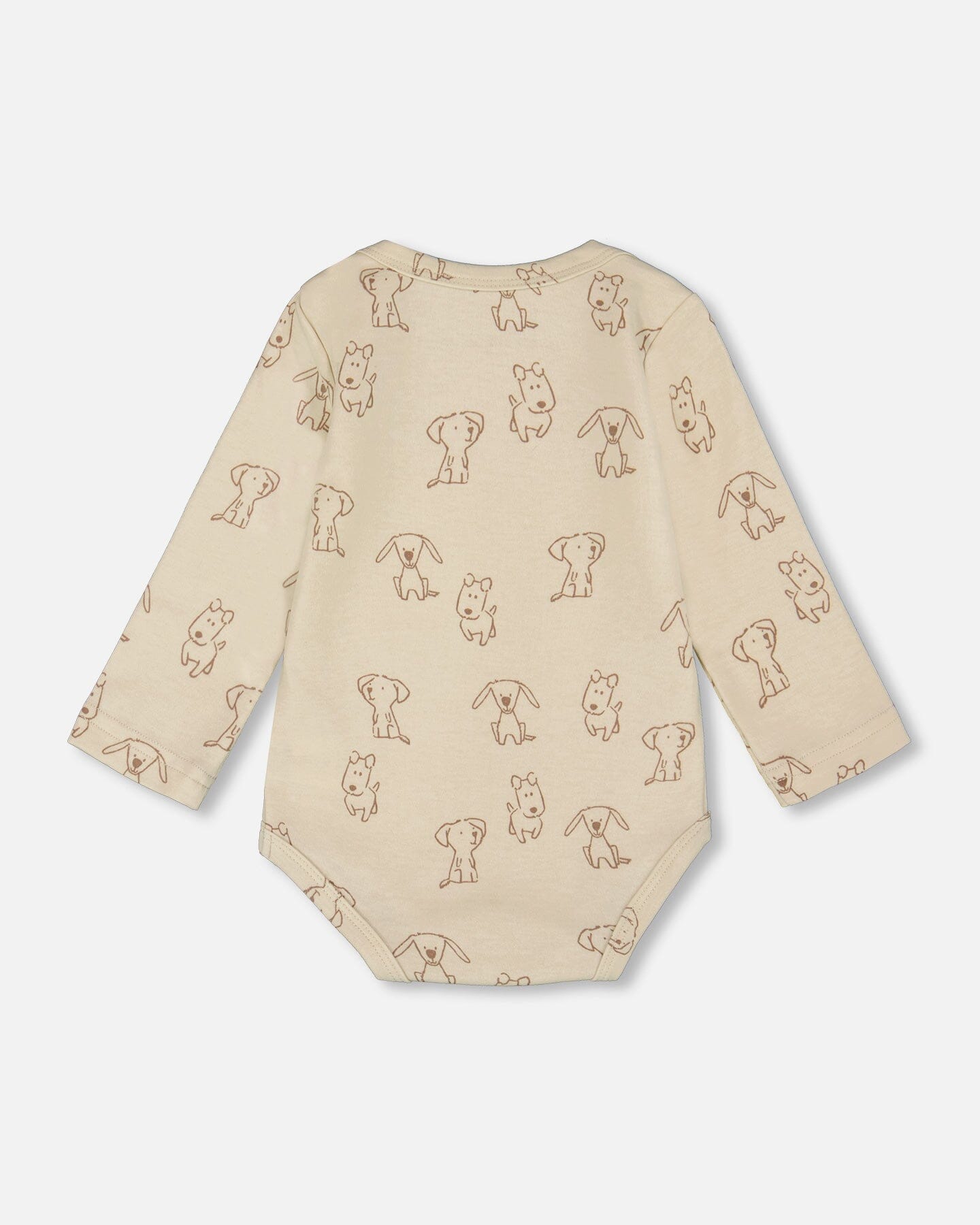 Organic Cotton Onesie Beige Puppy Print