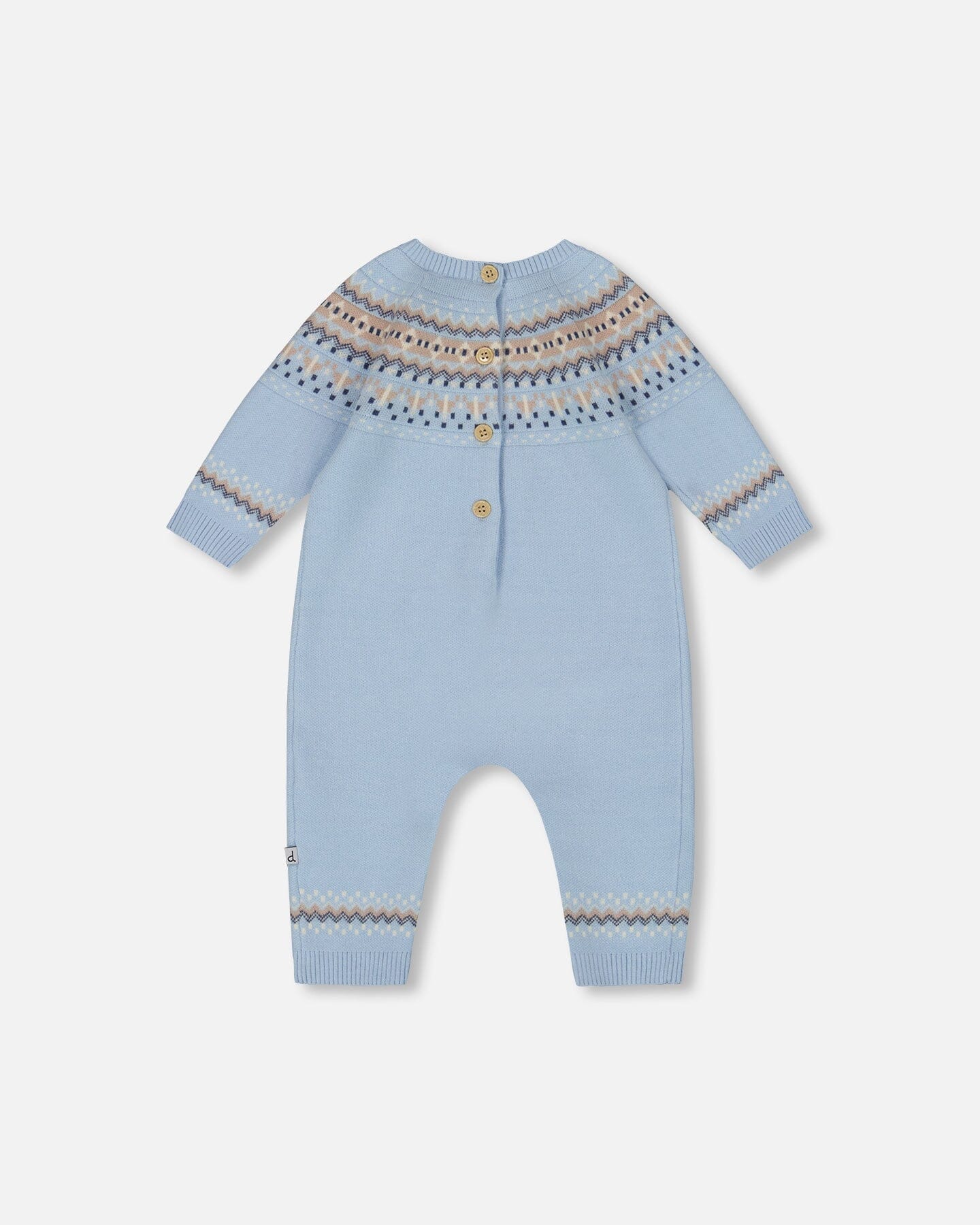 Knitted Jacquard Romper Light Blue