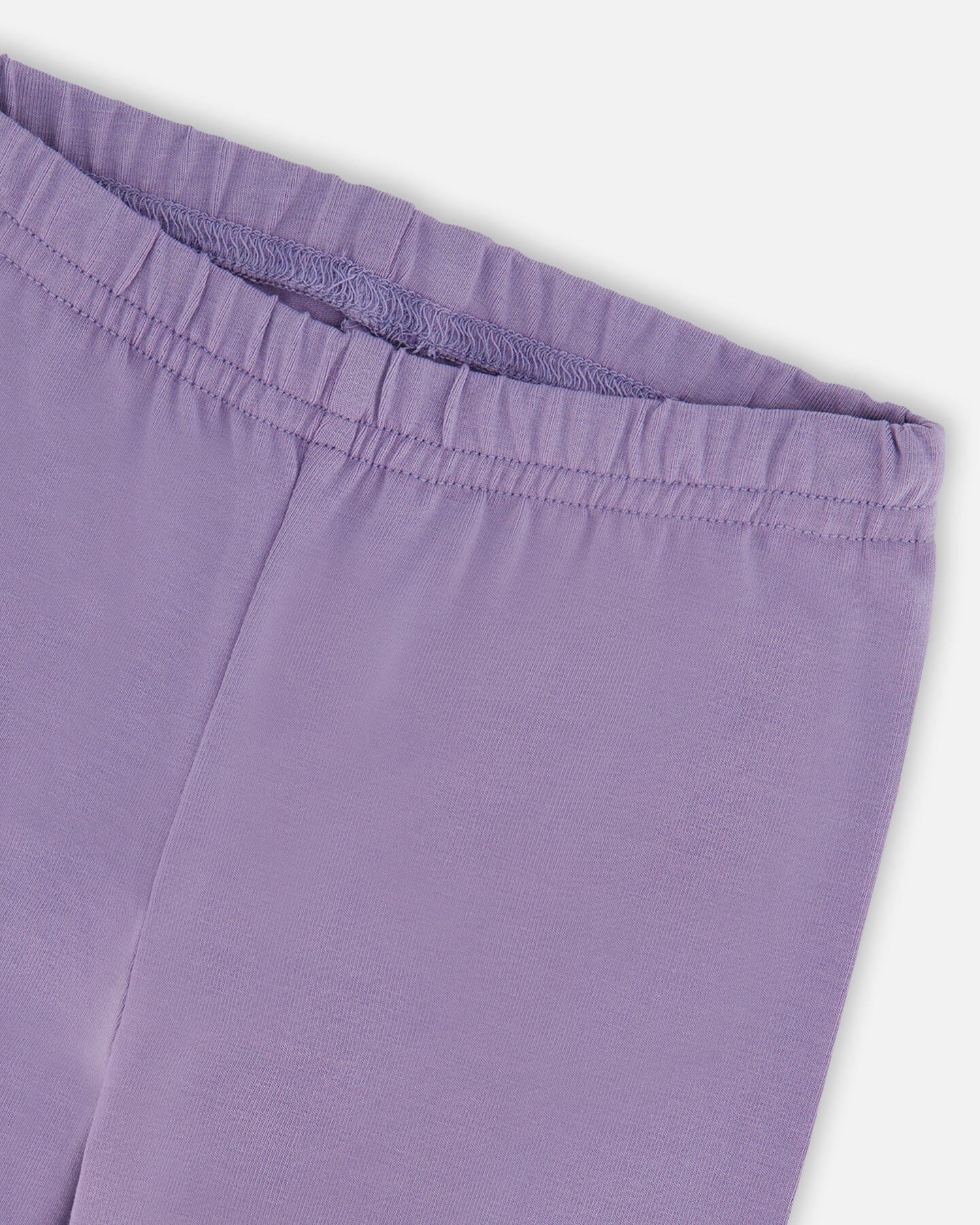 Organic Cotton Jersey Leggings Purple Gray With Floral Detail