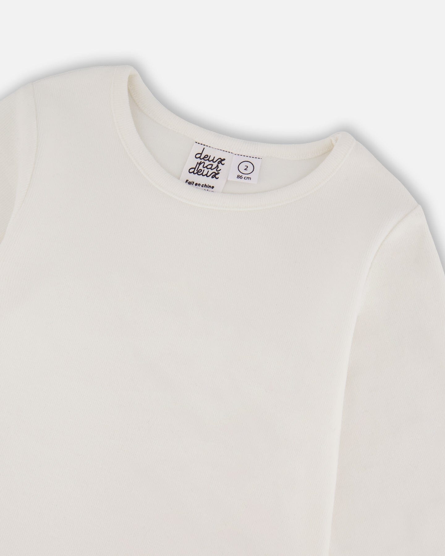 Jersey Top Off-White With Embroidered Floral Sleeves