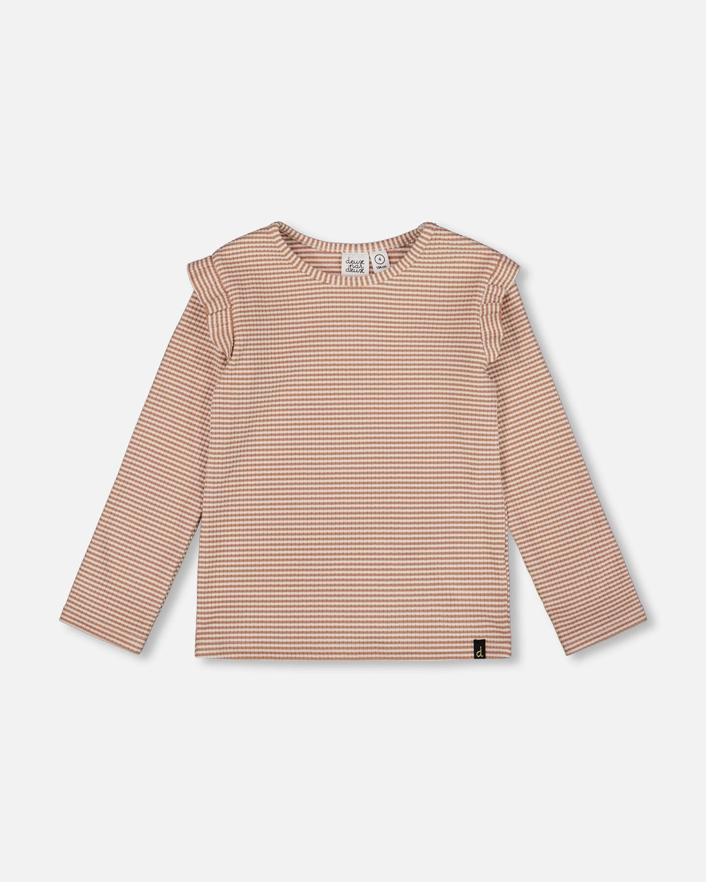 Rib Striped Top Beige And Off-White