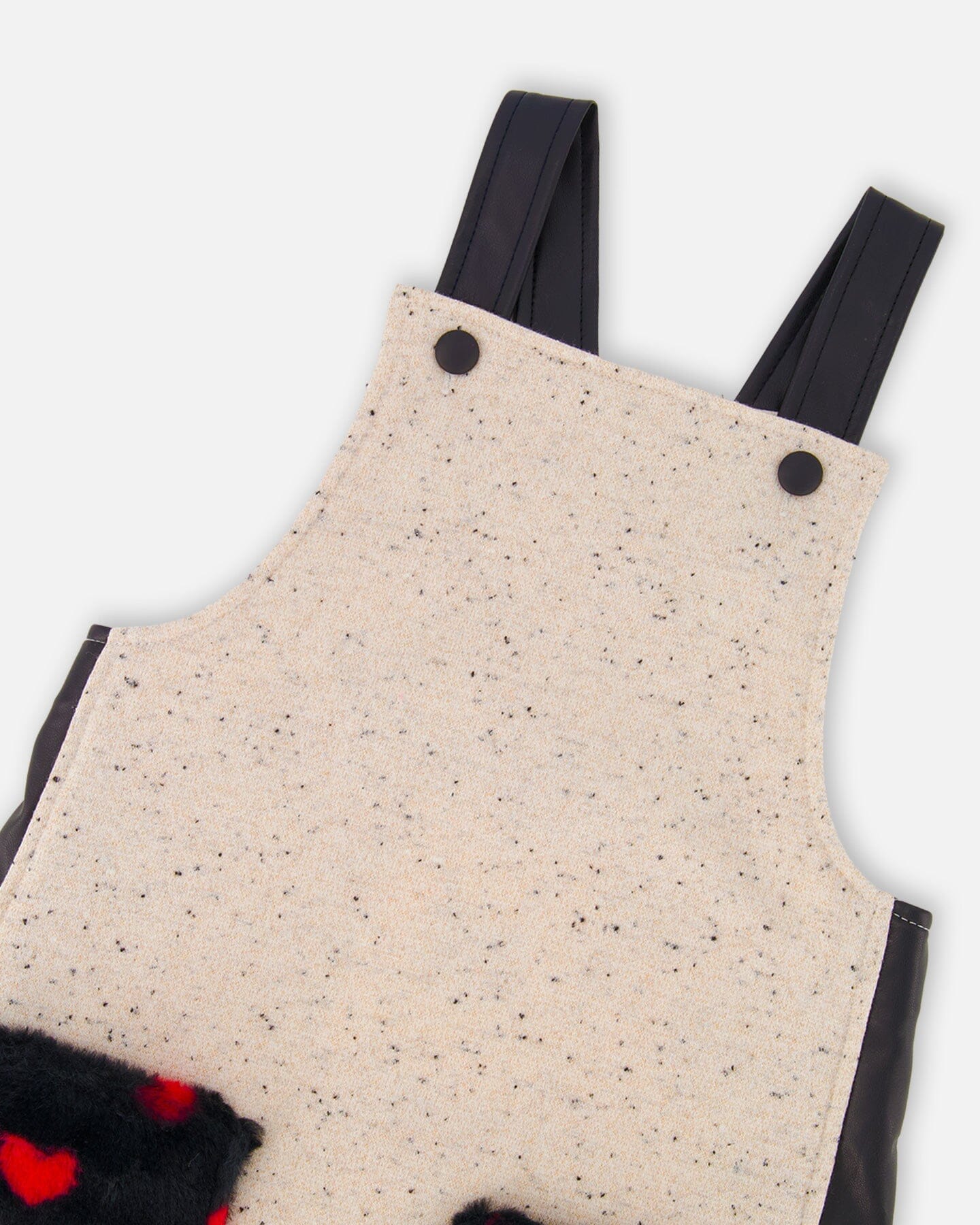 Glittering French Terry Overall Dress Beige And Black