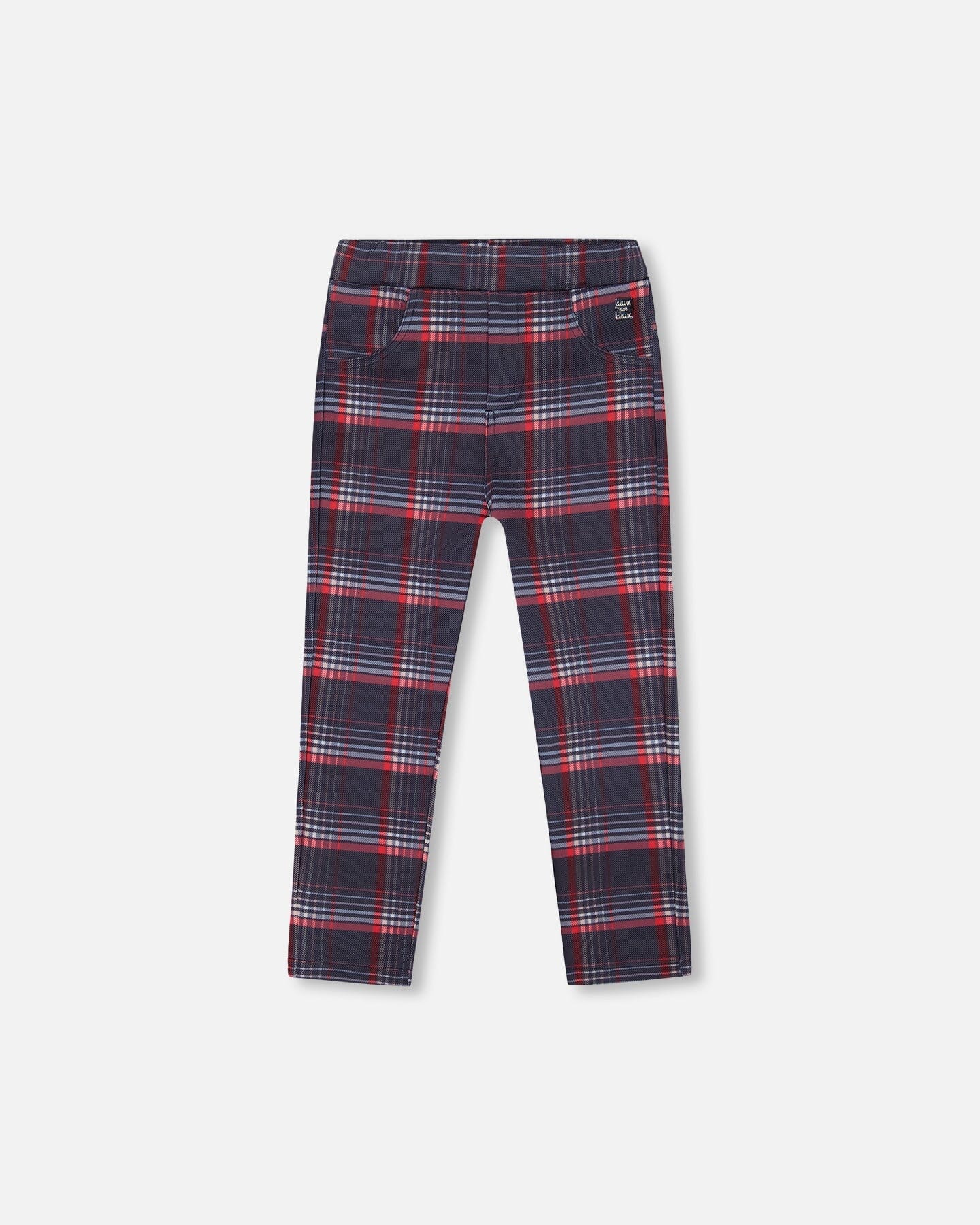 Milano Treggings Red And Navy Plaid