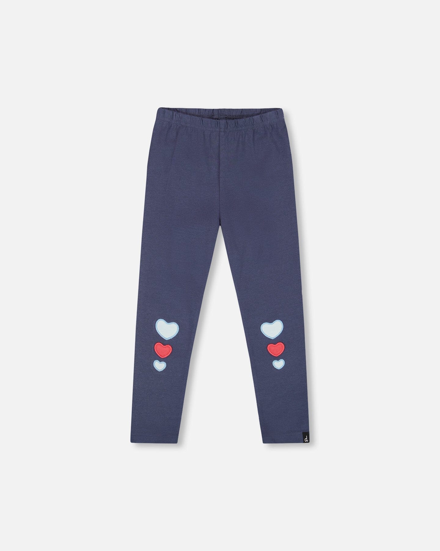 Organic Cotton Leggings Navy Blue With Hearts