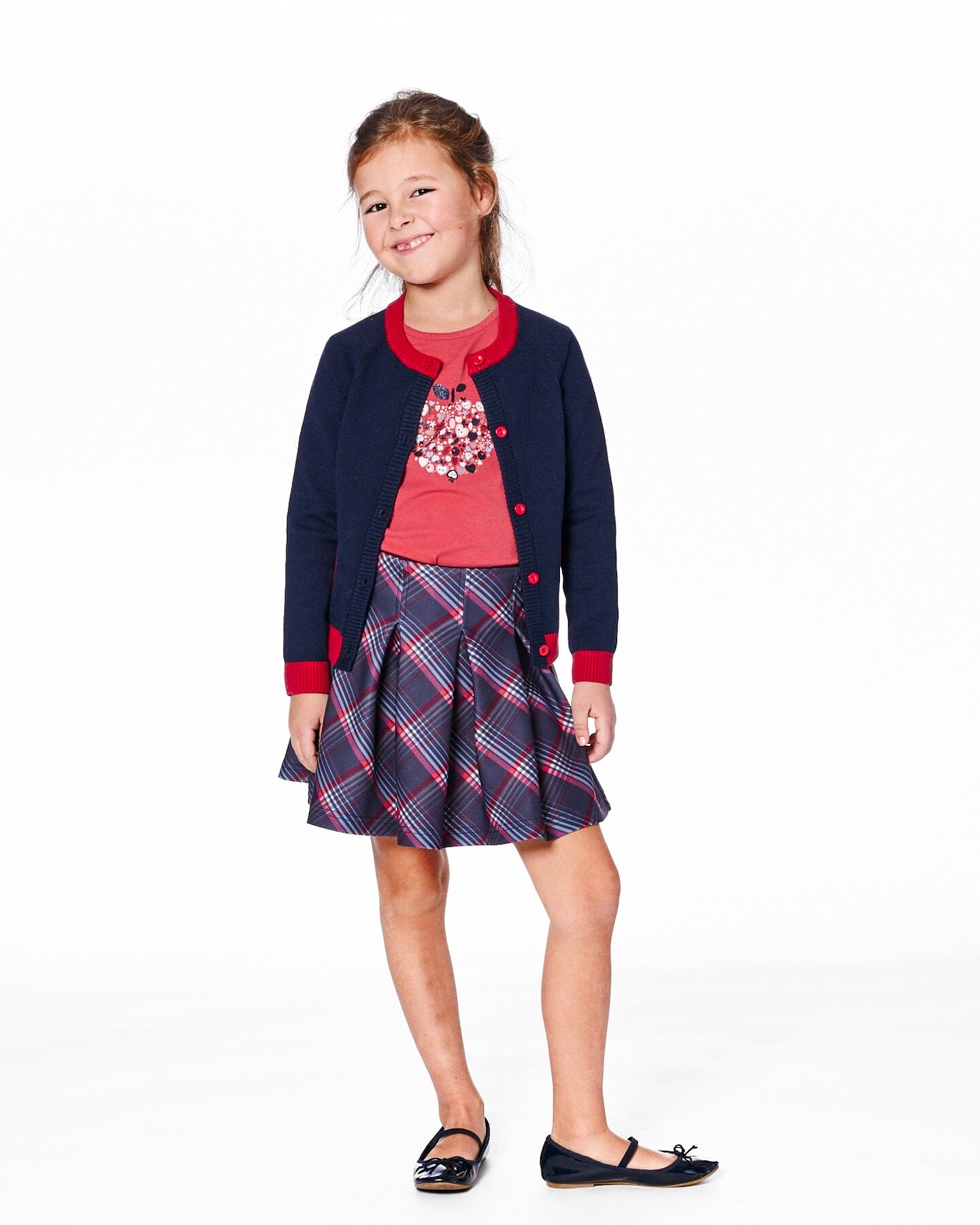 Organic Cotton T-Shirt Red With Mini Apples