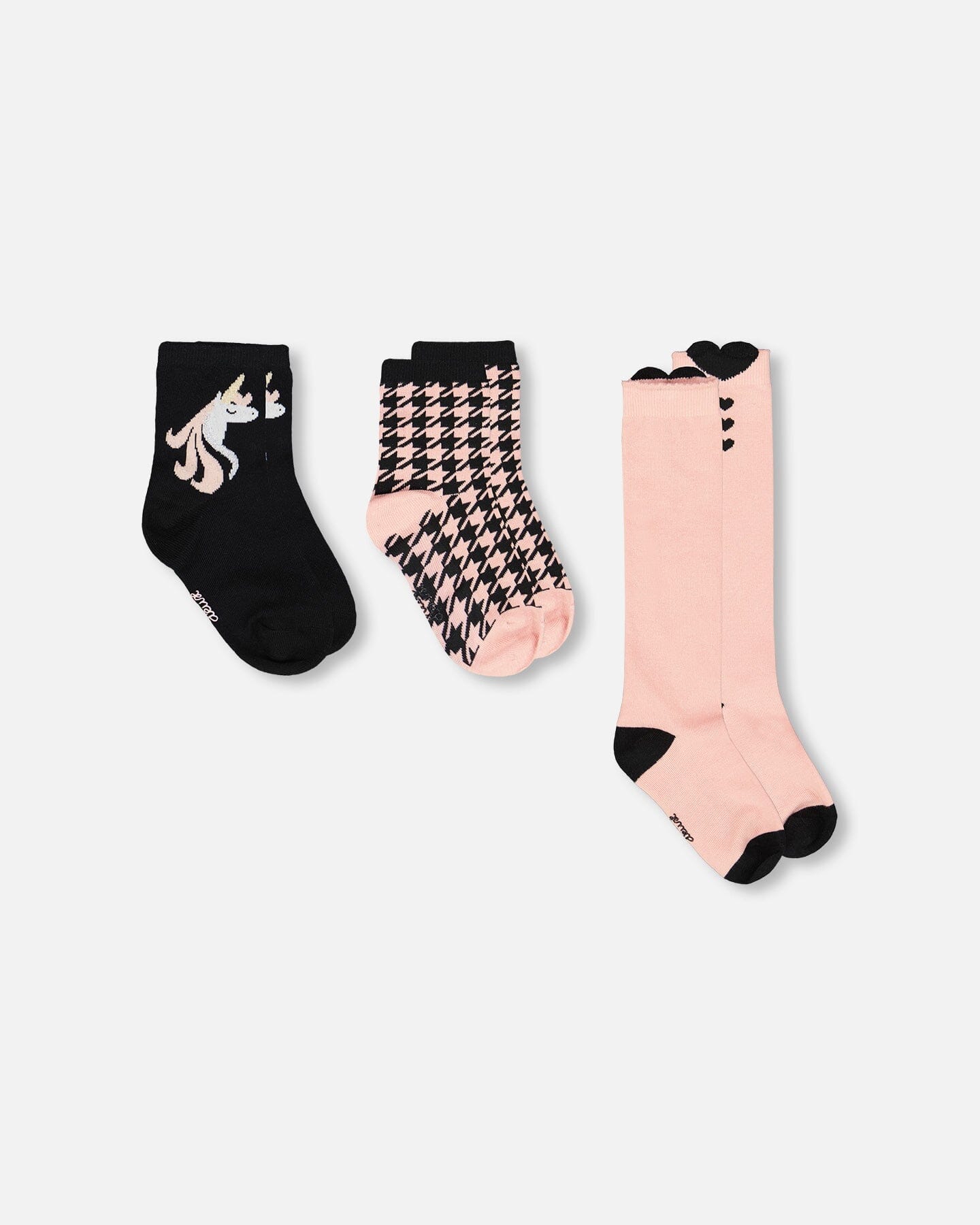 3-Pack Knit Socks Black And Pink