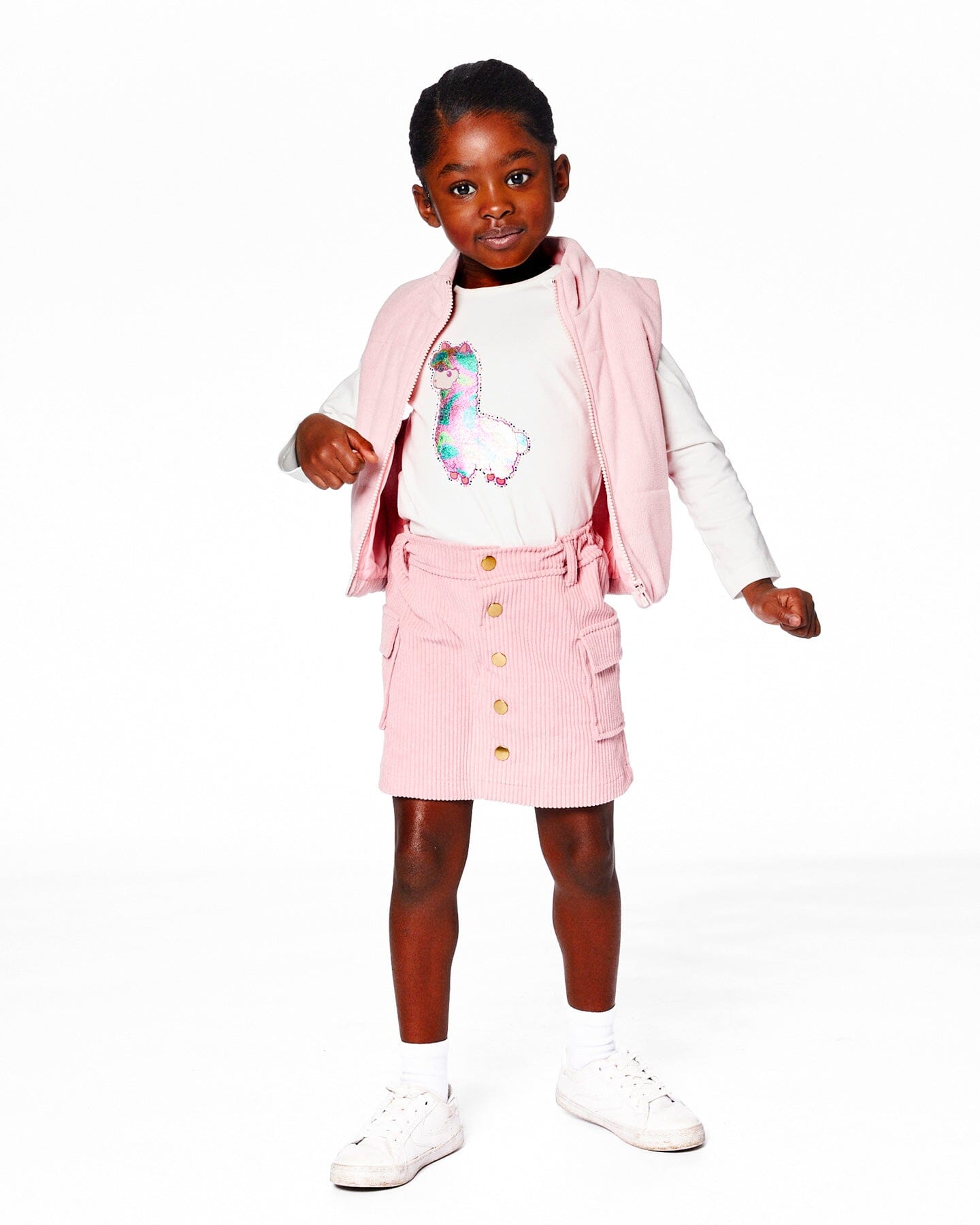 Organic Cotton T-Shirt Off White With Llama