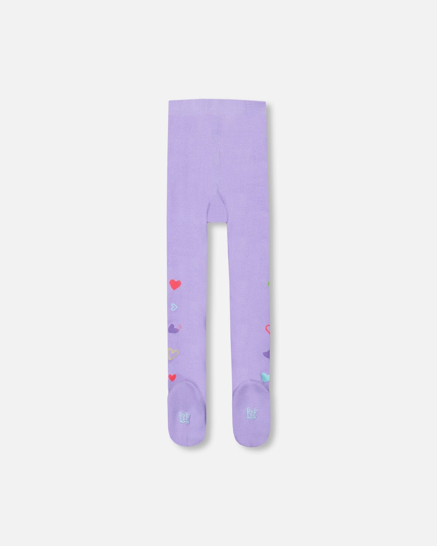 Knit Tights Lavender With Hearts