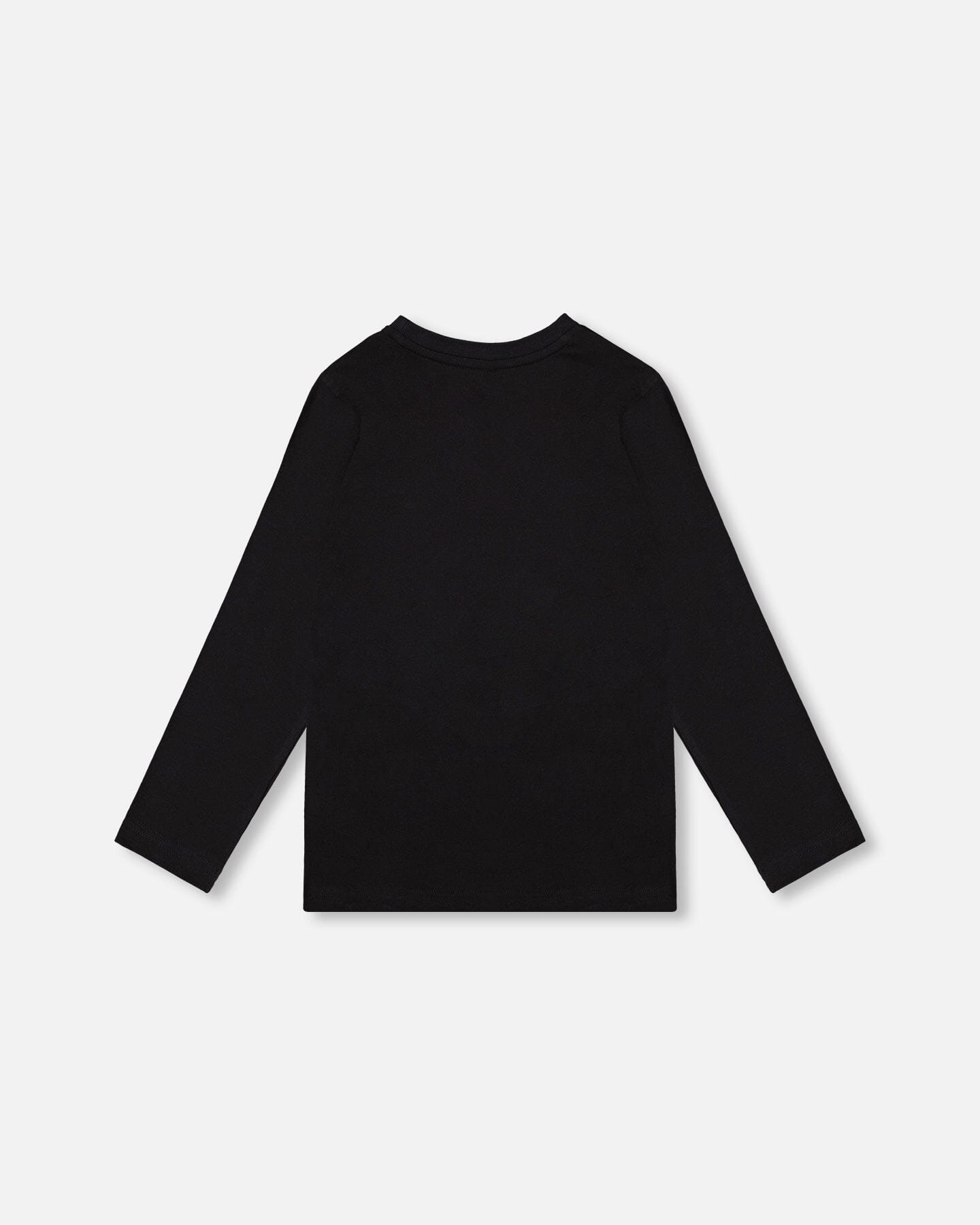 Organic Cotton T-Shirt Black With Boucle Deer Applique