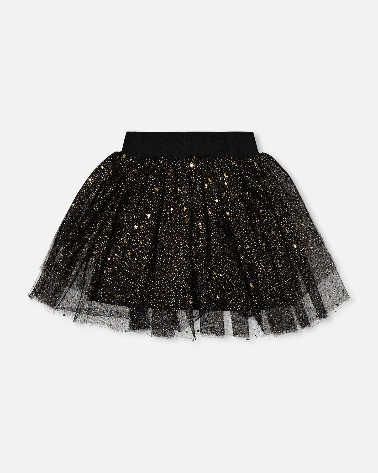 Multi Layer Glittering Mesh Skirt Black
