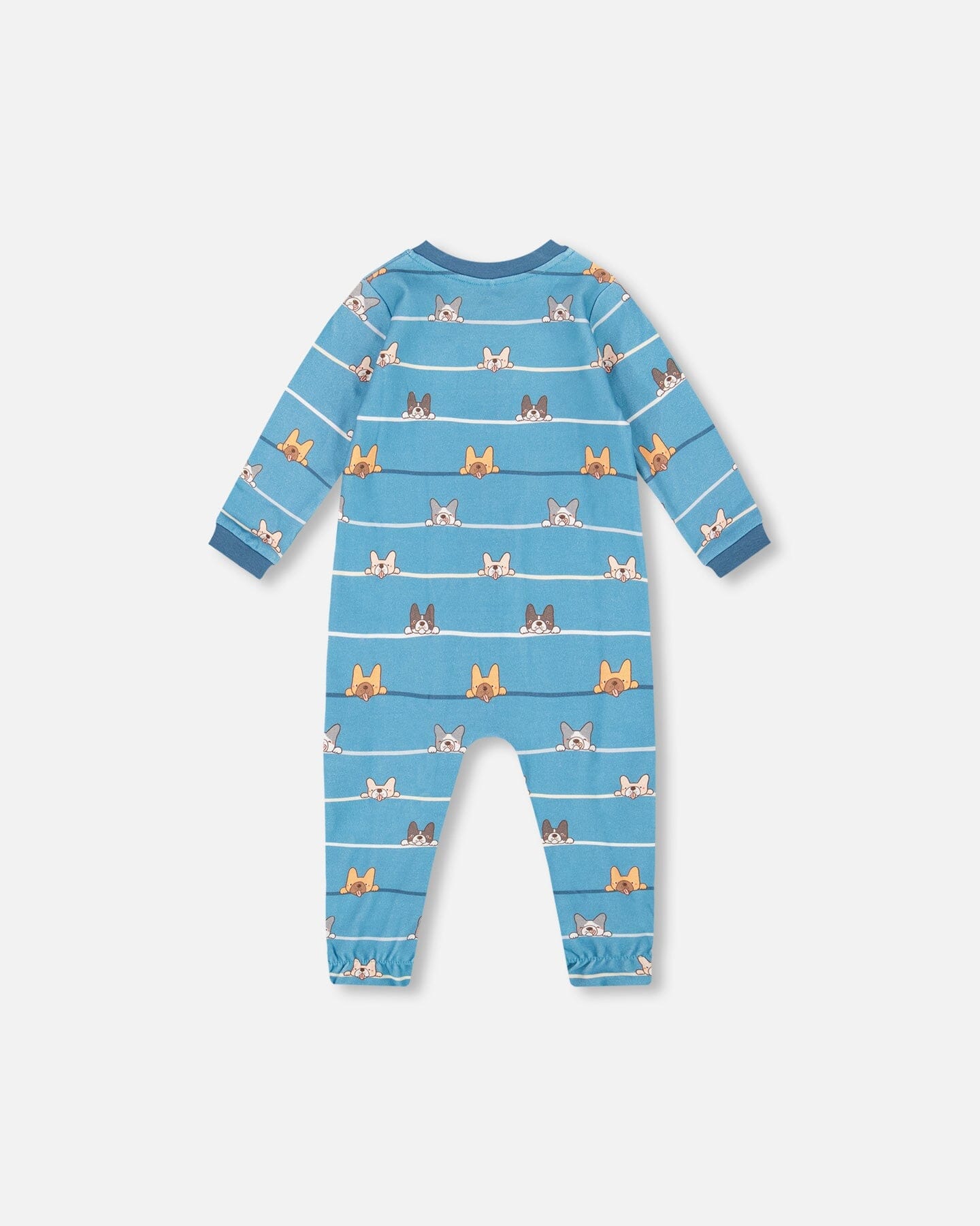 One-Piece Organic Cotton Pajama Blue Dog Print