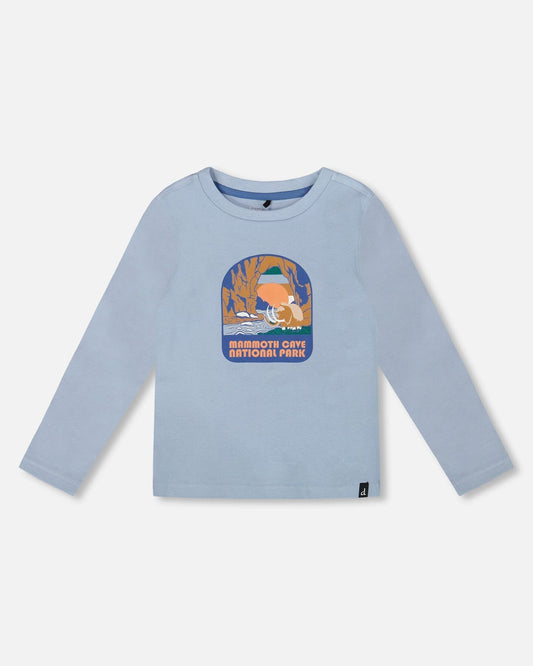 Organic Cotton Long Sleeve T-Shirt Light Blue