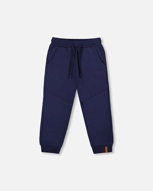 Fleece Sweatpants With Pockets Navy Blue
