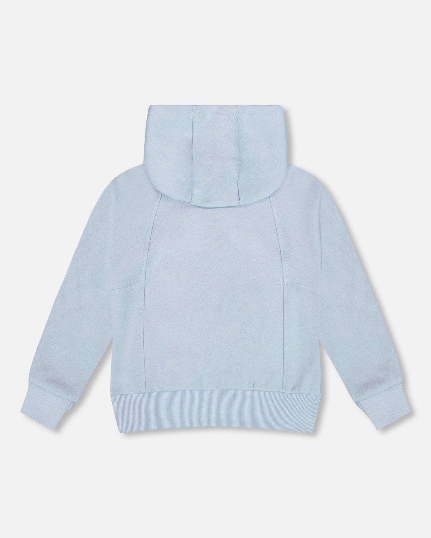 Pullover Hooded Fleece Sweatshirt With Zip Pocket Light Blue