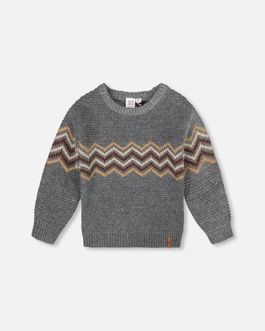 Knit Sweater Dark Heather Gray