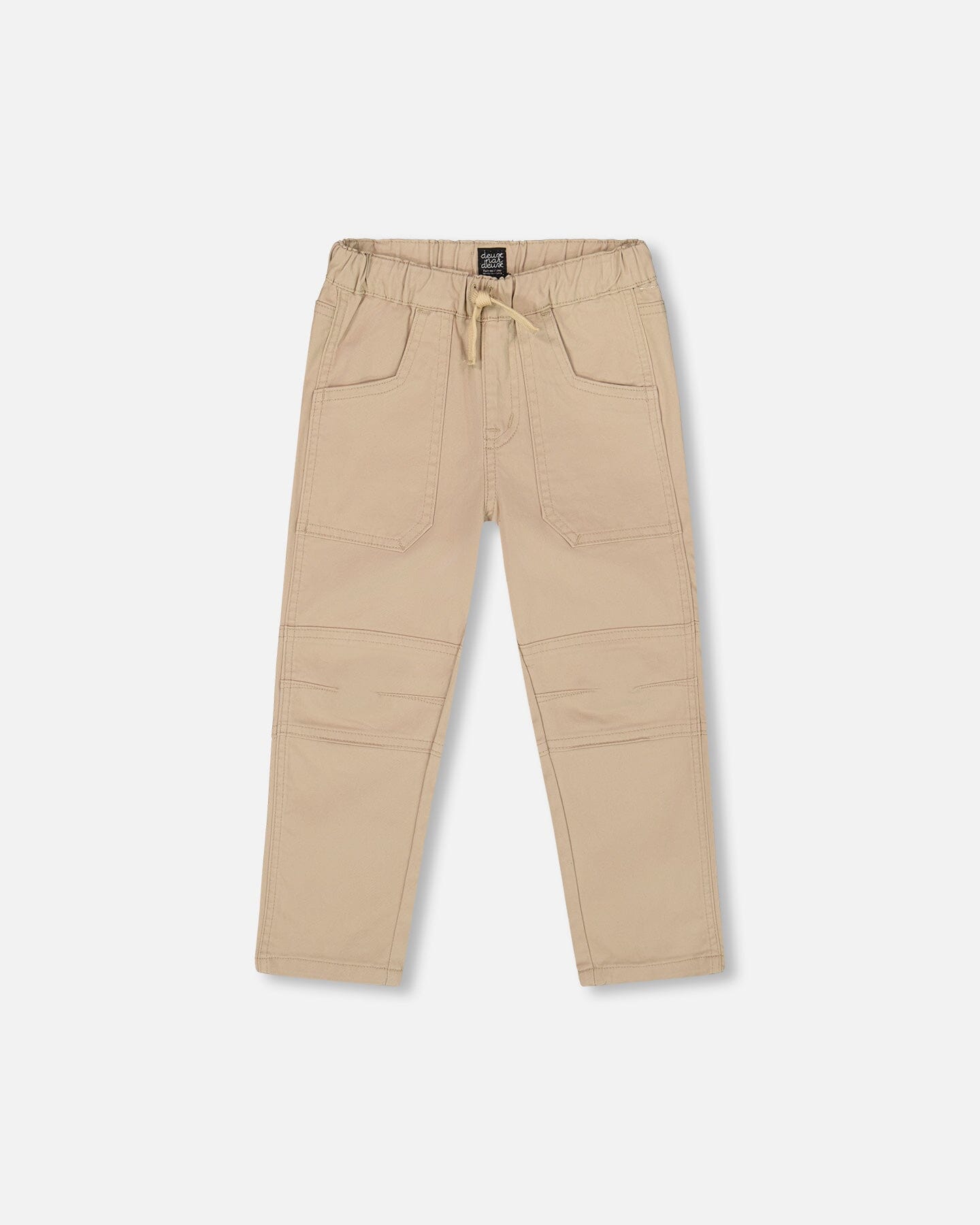 Twill Jogger Pants With Patch Pockets In Beige
