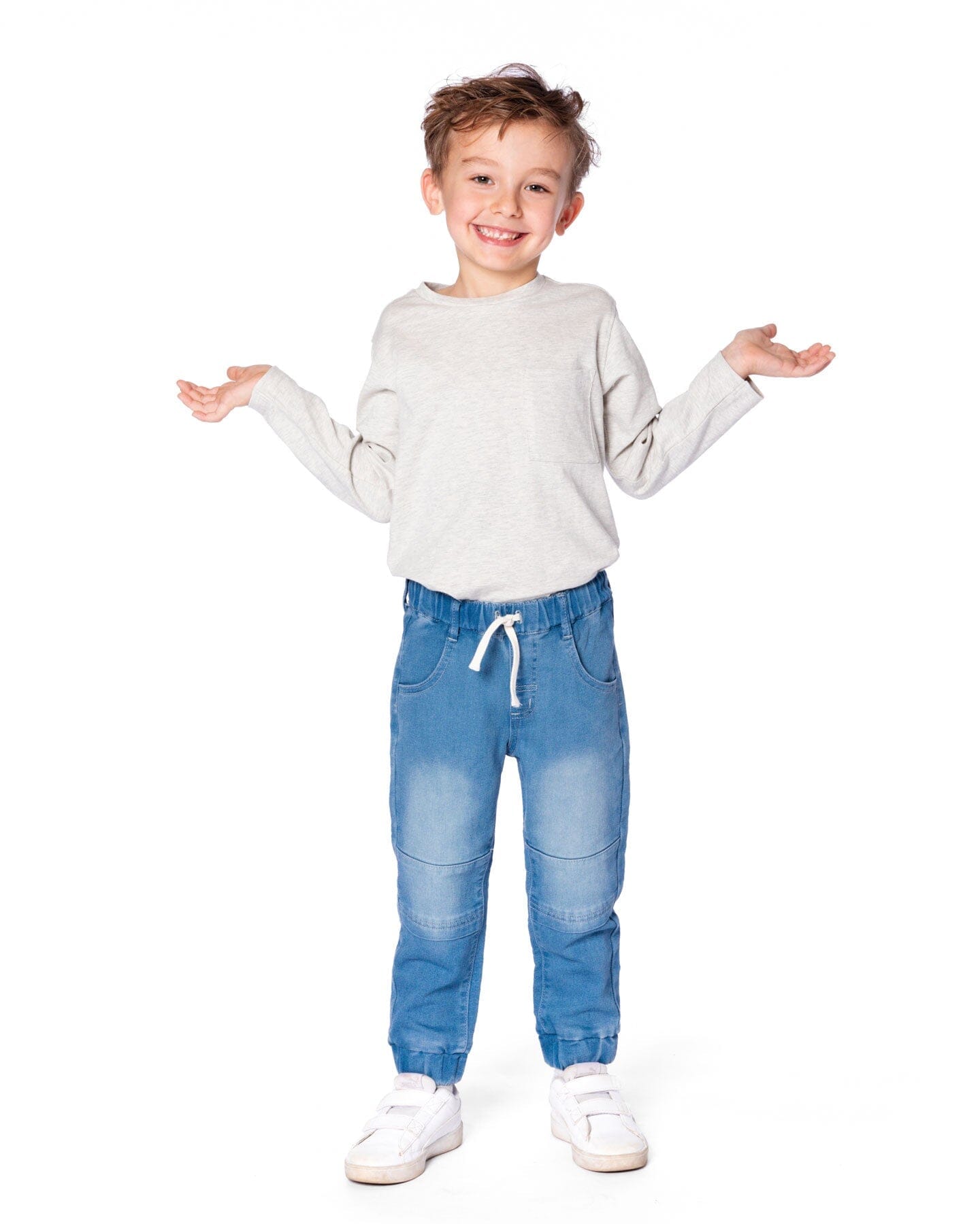 Organic Cotton Jersey Pocket T-Shirt Heather Beige Gray