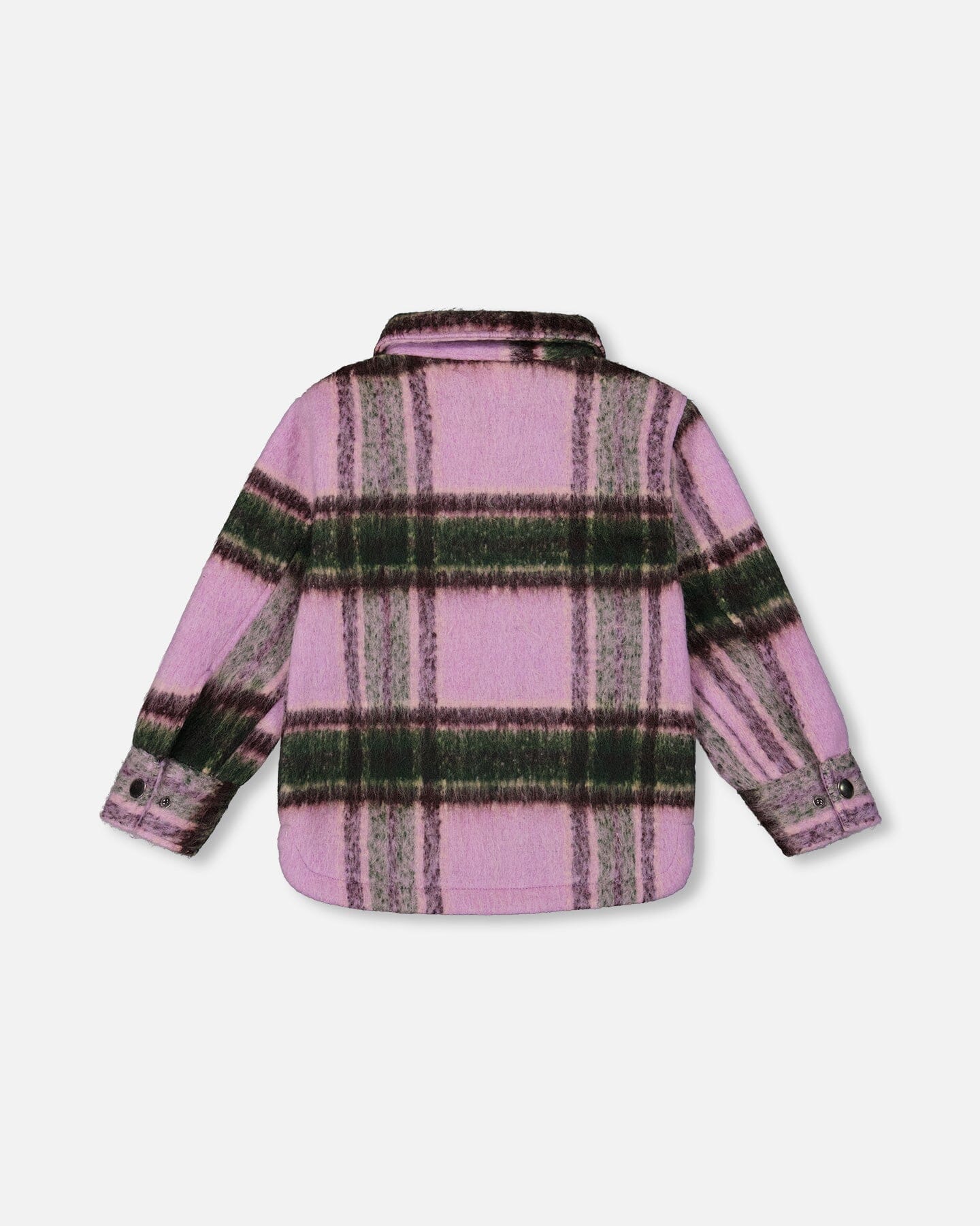 Zipped Plaid Overshirt Mauve And Green