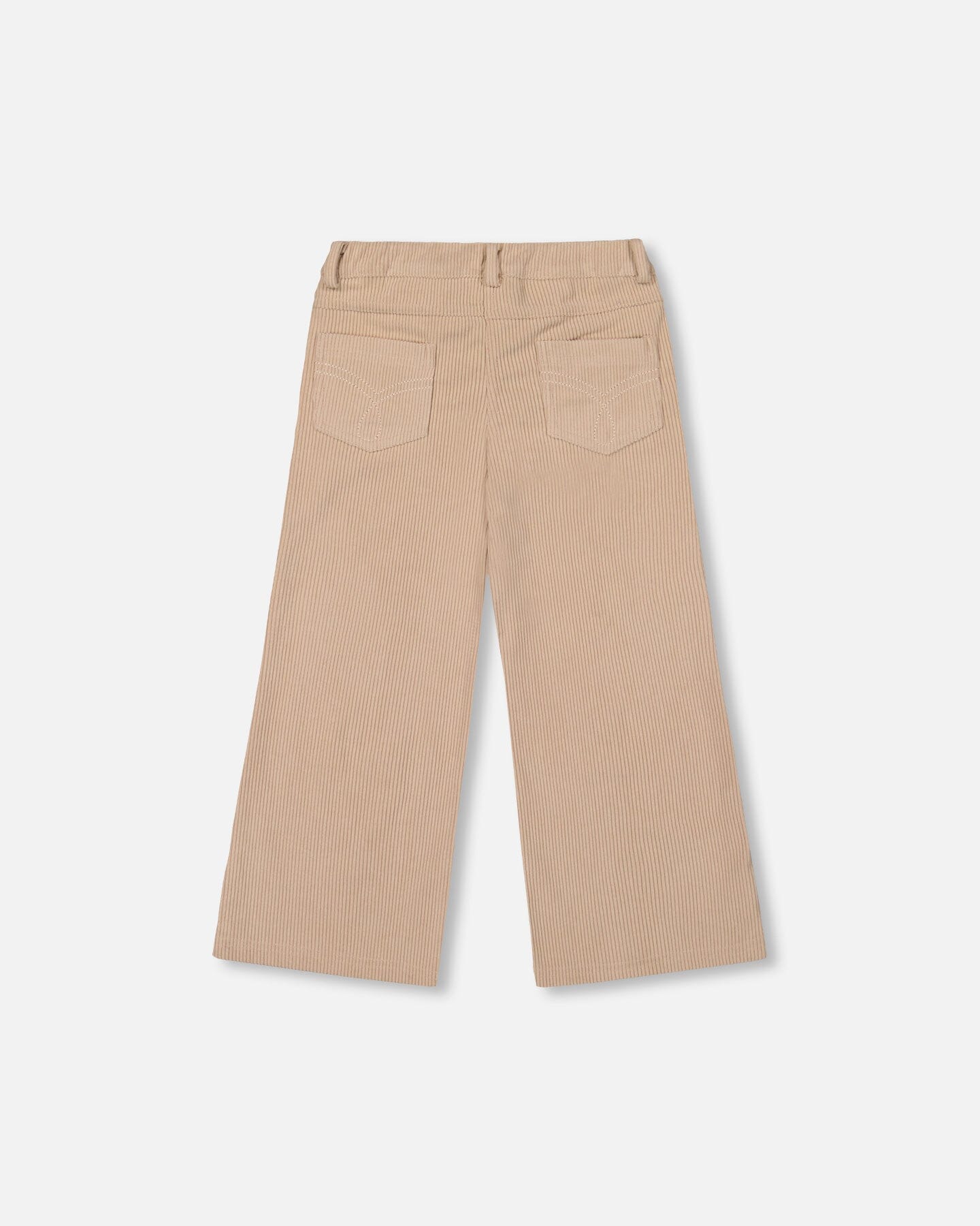 Wide Leg Corduroy Pants Beige