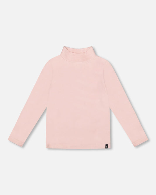 Super Soft Ribbed Mock Neck Top Pink