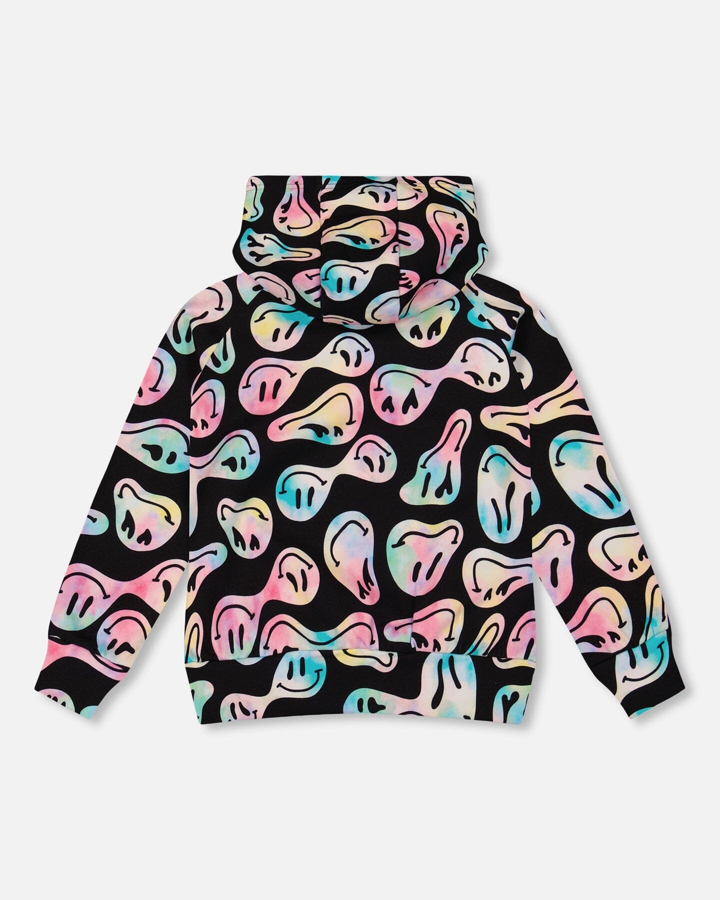 Pullover Fleece Hoodie Smiley Face Girl