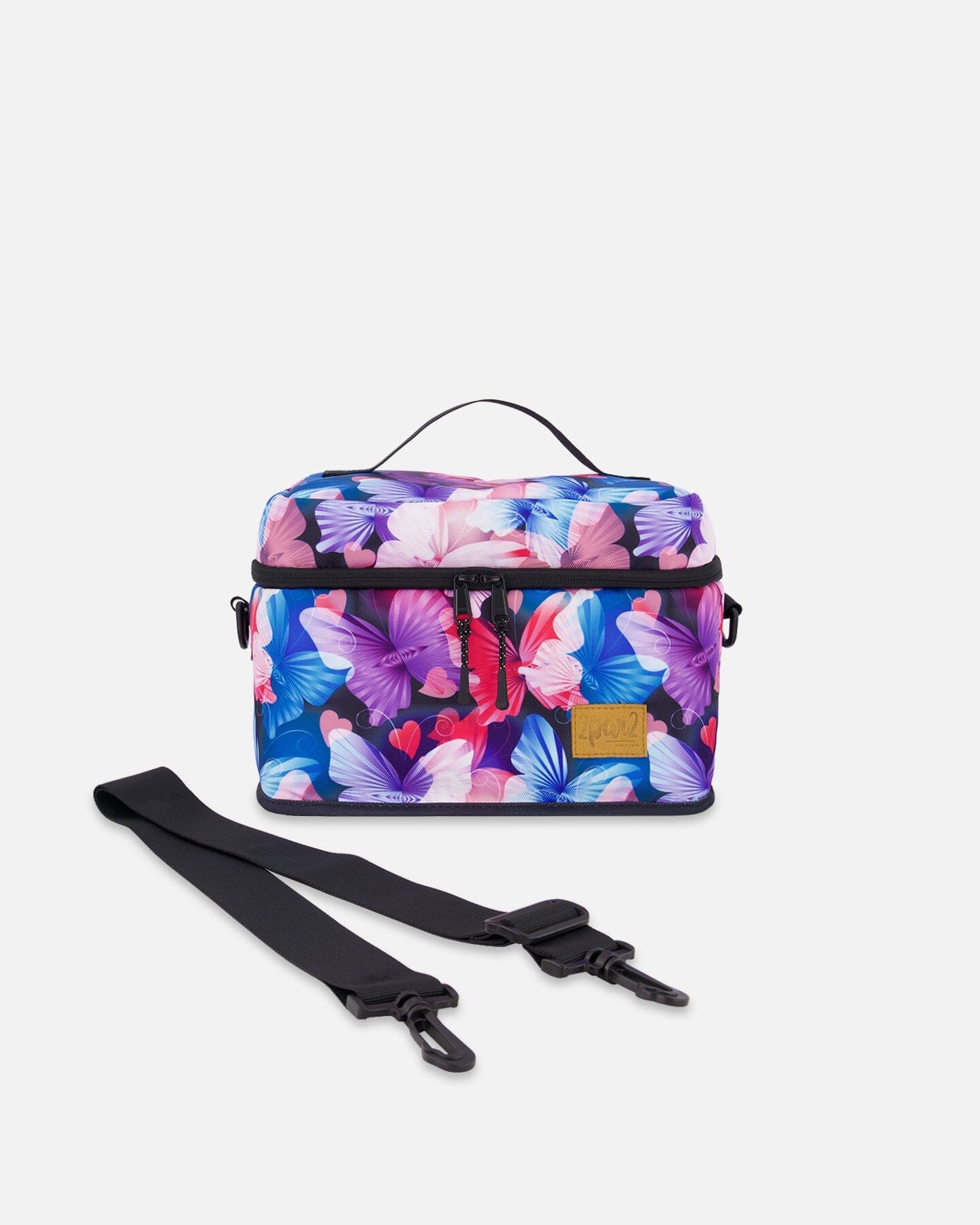 Lunch Box Black Butterfly Print