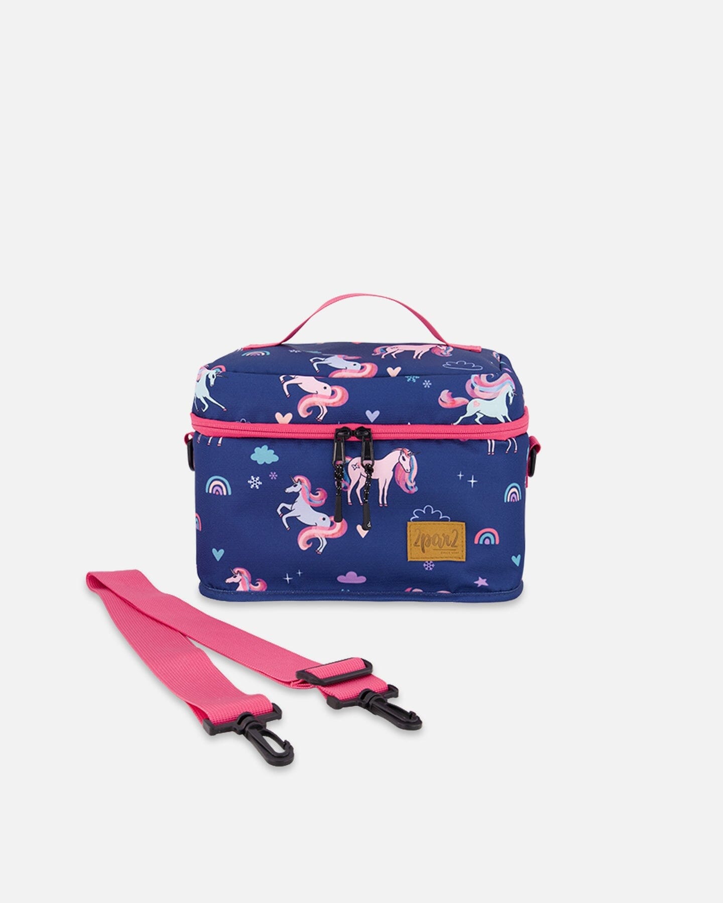 Lunch Box Navy Unicorn Print