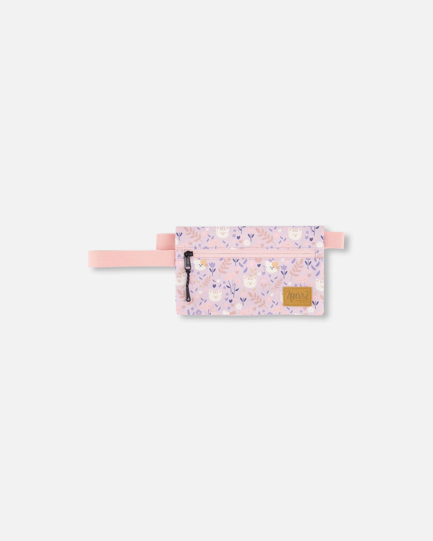Double Pencil Case Lilac Cat Print