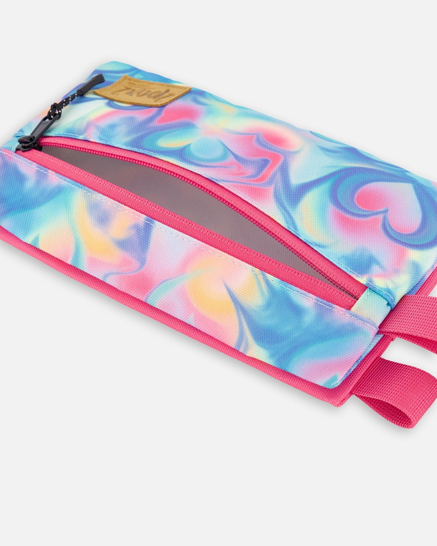 Double Pencil Case Rainbow Heart Print