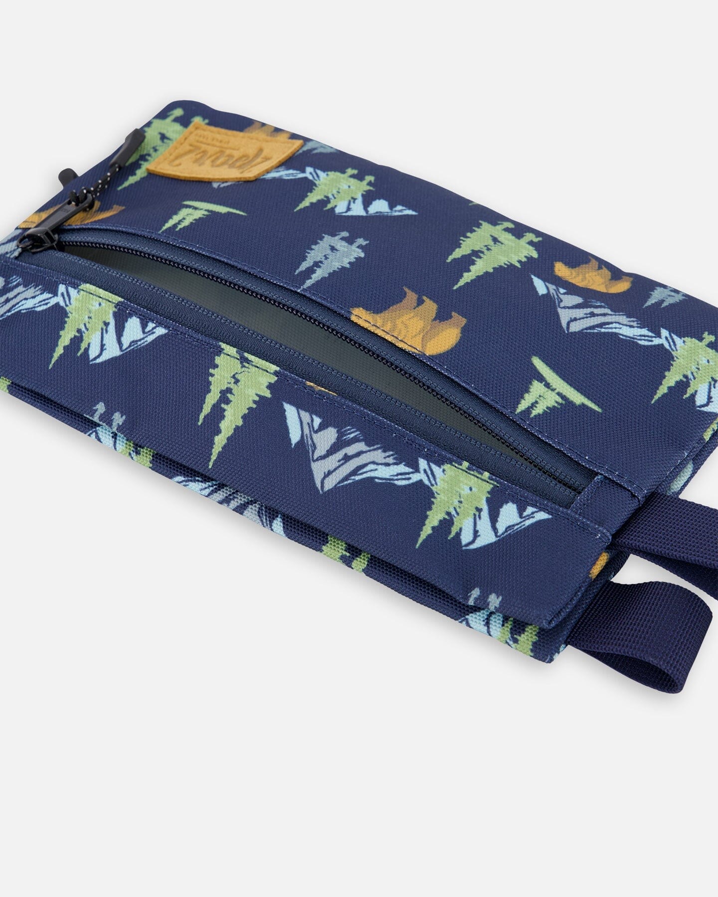 Double Pencil Case Navy Animal Print