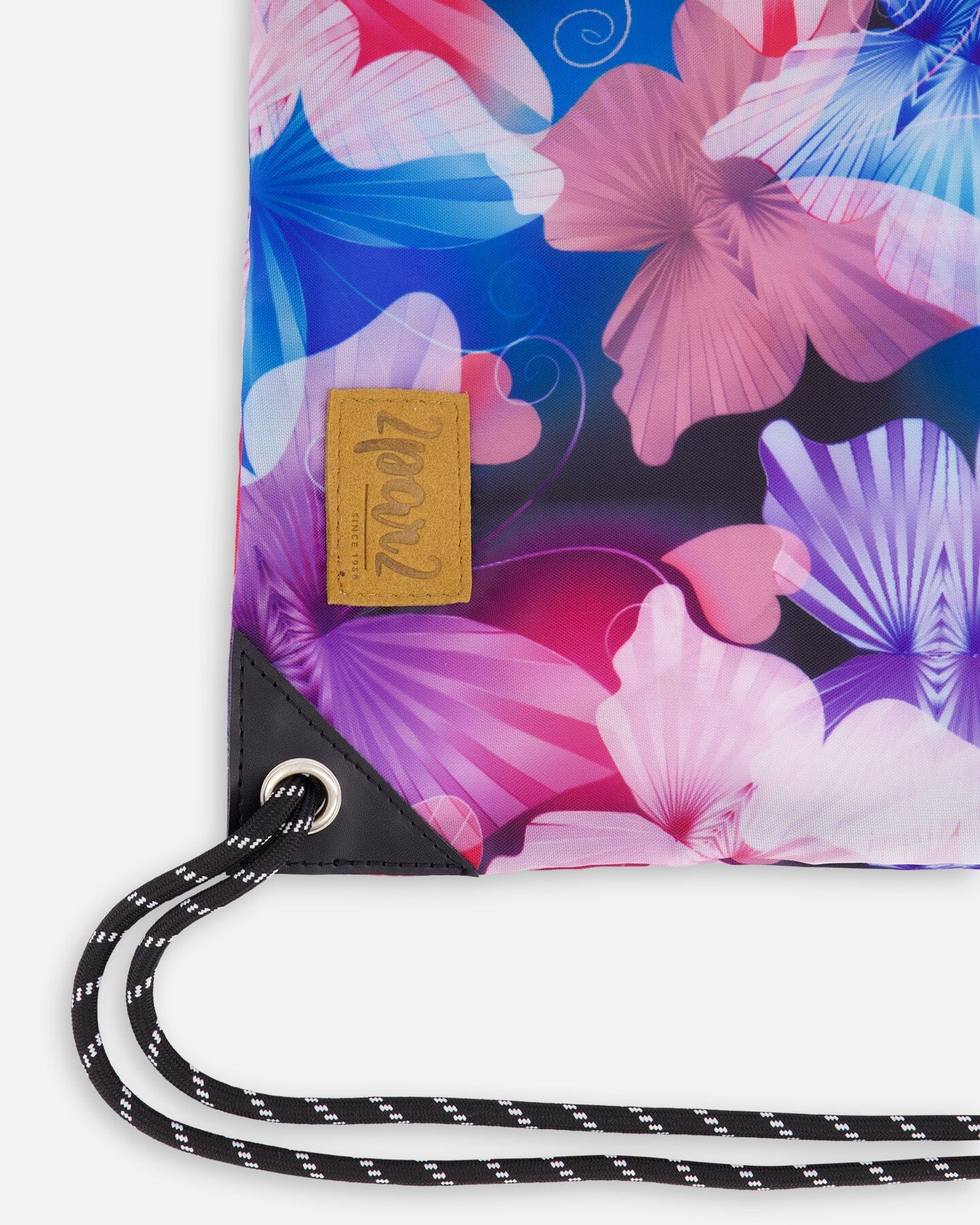 Drawstring Bag Black Butterfly Print